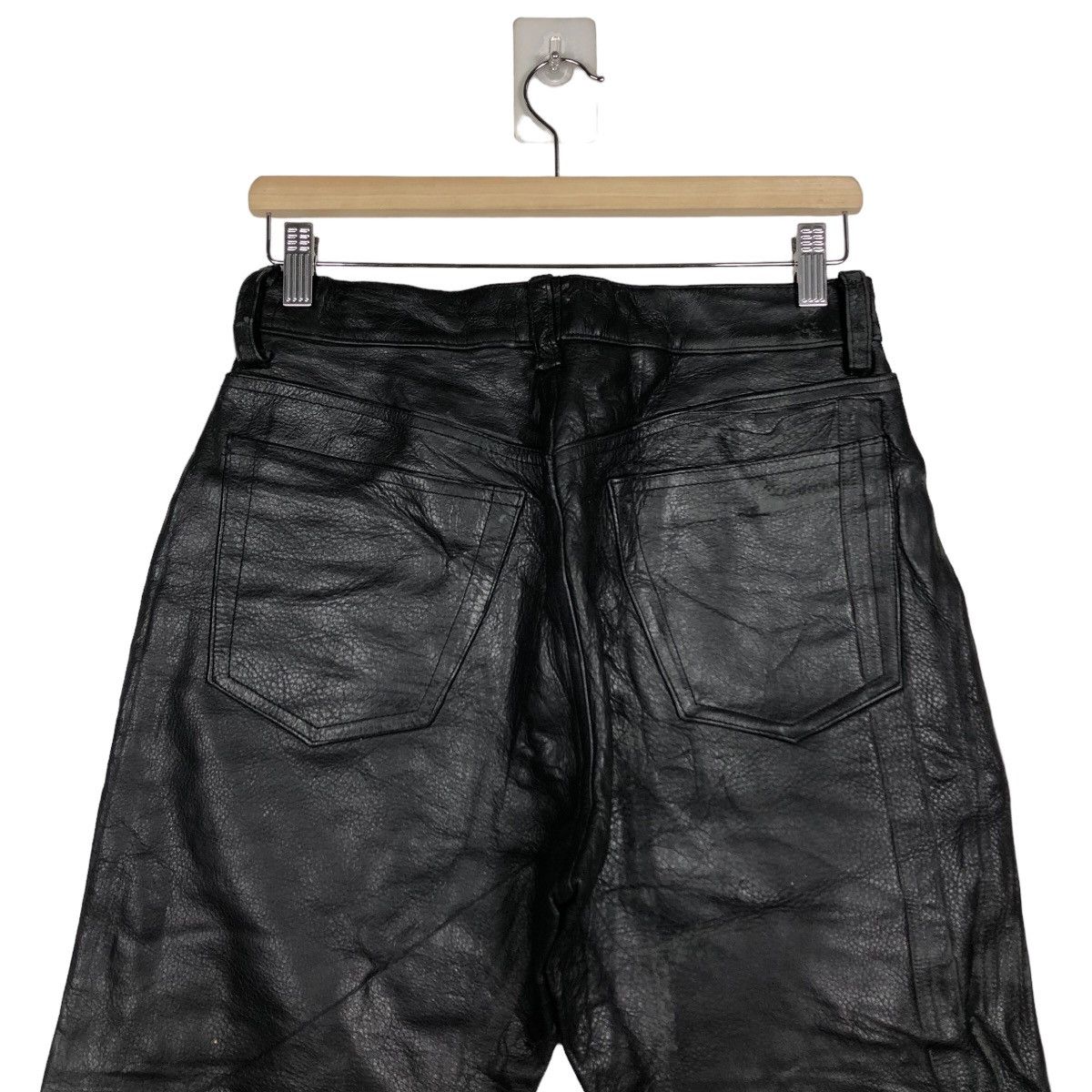 Genuine Leather Black 90s Genuine Leather Pants GGG Pour Homme Issey Miyake Size US 28 / EU 44 - 8 Thumbnail