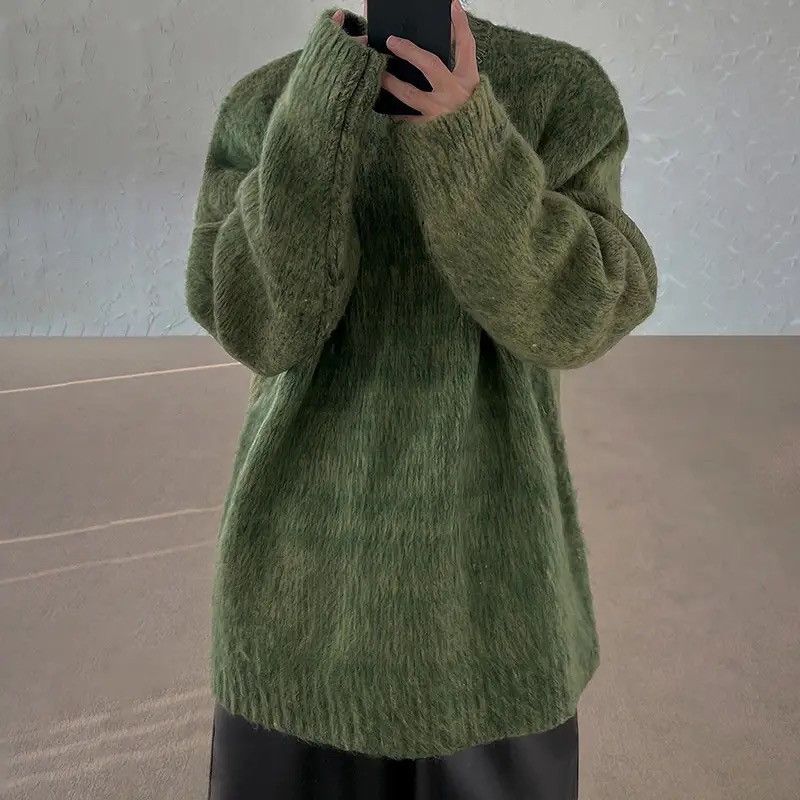Vintage Green Mohair Knit Sweater Y2k streetwear Size US L / EU 52-54 / 3 - 2 Thumbnail