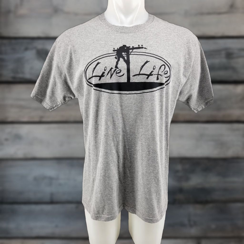 Jerzees JERZEES Line Life T Shirt Men’s Large Short Sleeve Gray Crew Neck Cotton Vintage No Size US L / EU 52-54 / 3 - 1 Thumbnail