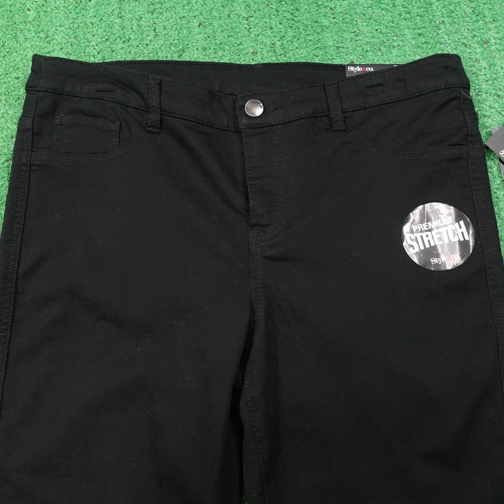 Vintage Style&co Pants Womens 10 Black Tummy Control Ankle Premium Stretch Slim Fit -O2 Size 32" / US 10 / IT 46 - 2 Thumbnail