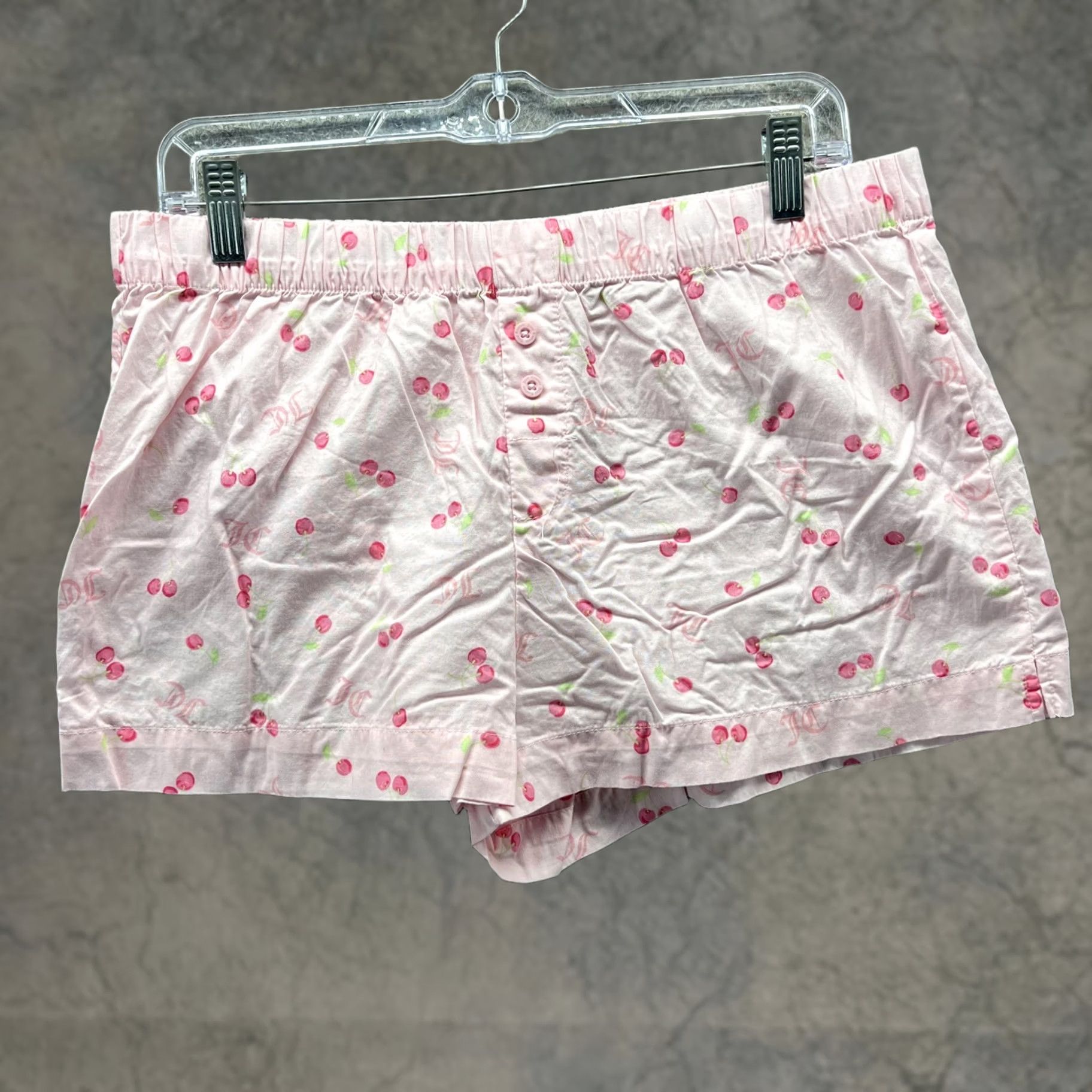 Juicy Couture VINTAGE Juicy Couture Sleep Shorts Womens Medium Pink Cherry Print Rhinestone Juicy Size 32" / US 10 / IT 46 - 1 Thumbnail