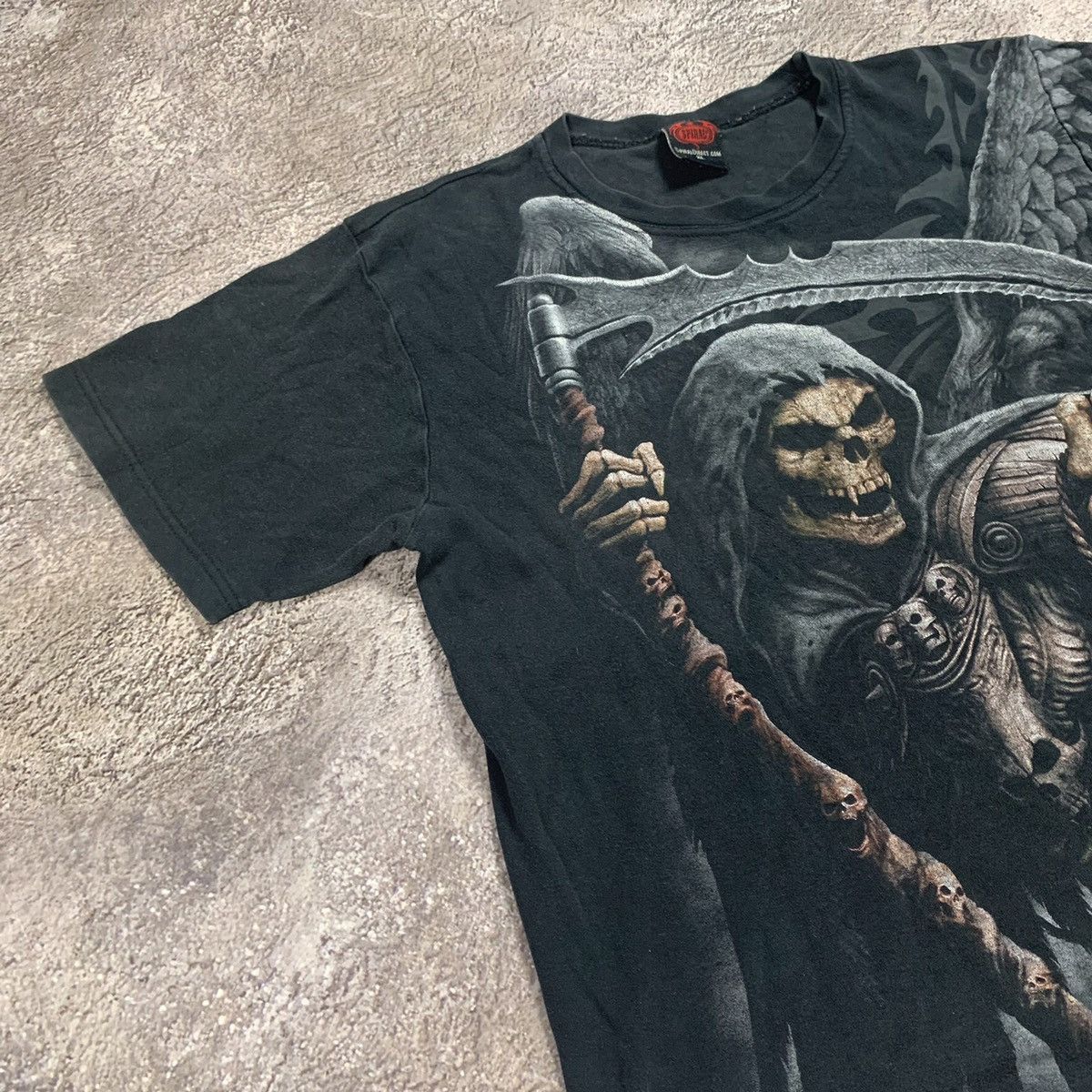 Vintage Vintage 90s Grim Reaper Graphic Tee Dark Horror Streetwear X Size US XL / EU 56 / 4 - 3 Thumbnail