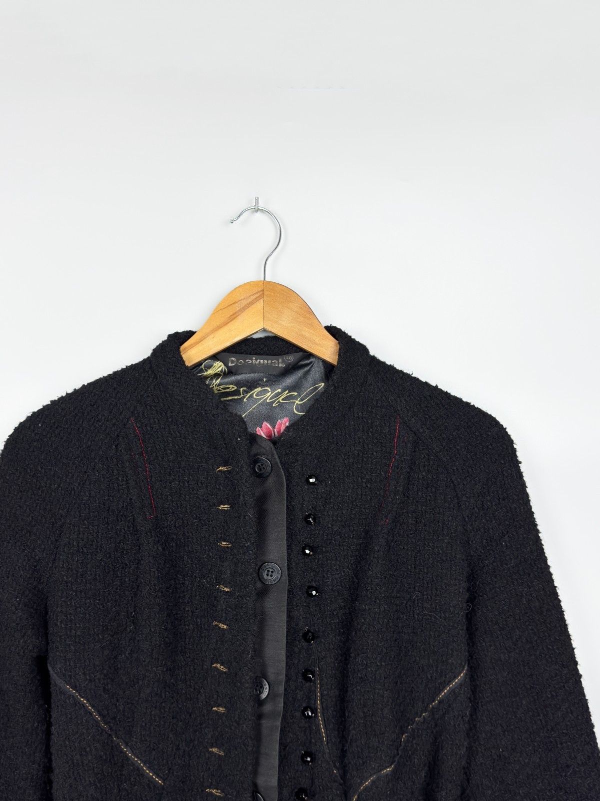 Desigual Desigual Wool Printed Black Womens Coat Size 38 Size XS / US 0-2 / IT 36-38 - 3 Thumbnail