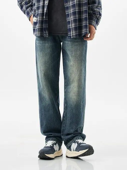 Japanese Brand Japanese retro distressed loose straight-leg slim jeans Size US 32 / EU 48 - 1 Thumbnail