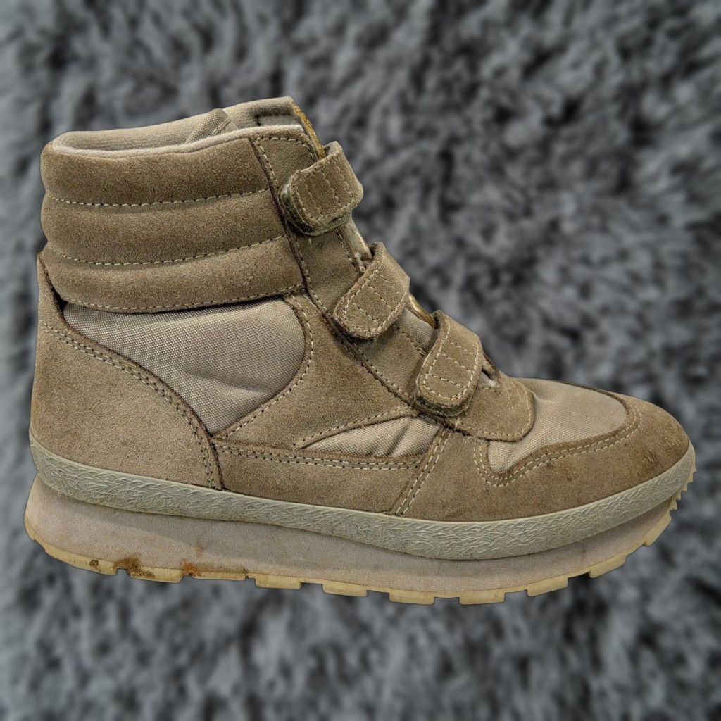 Vintage VINTAGE L.L. Bean Bean Boots Bootie Women's Size 8 Grey/Tan Leather & Canvas Lined Hook & Loop 90s? (adjust theme) Size M / US 6-8 / IT 42-44 - 1 Thumbnail