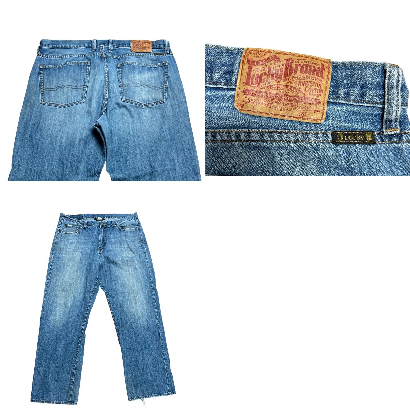 Lucky Brand Lucky Brand Jeans Mens 38x31 Bootcut Denim Zip Fly 5-Pocket Regular Inseam 31 in Blue USA Logo Size US 38 / EU 54 - 9 Thumbnail