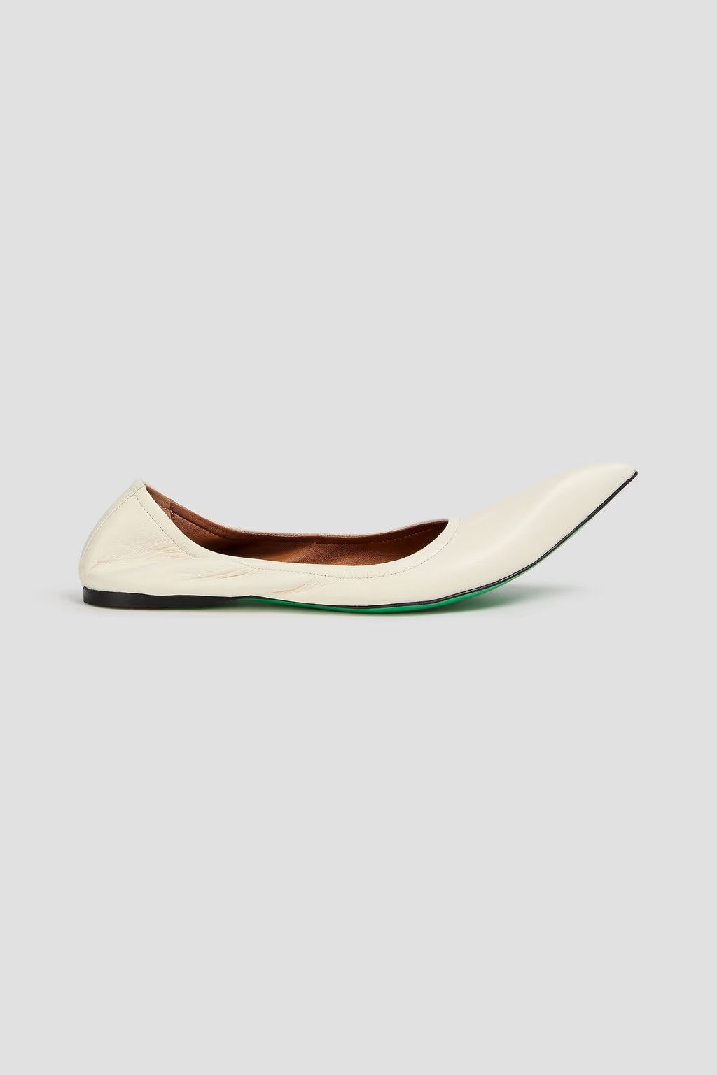 Marni o1y1025 Leather Ballet Flats in Ivory Size US 8 / IT 38 - 1 Thumbnail