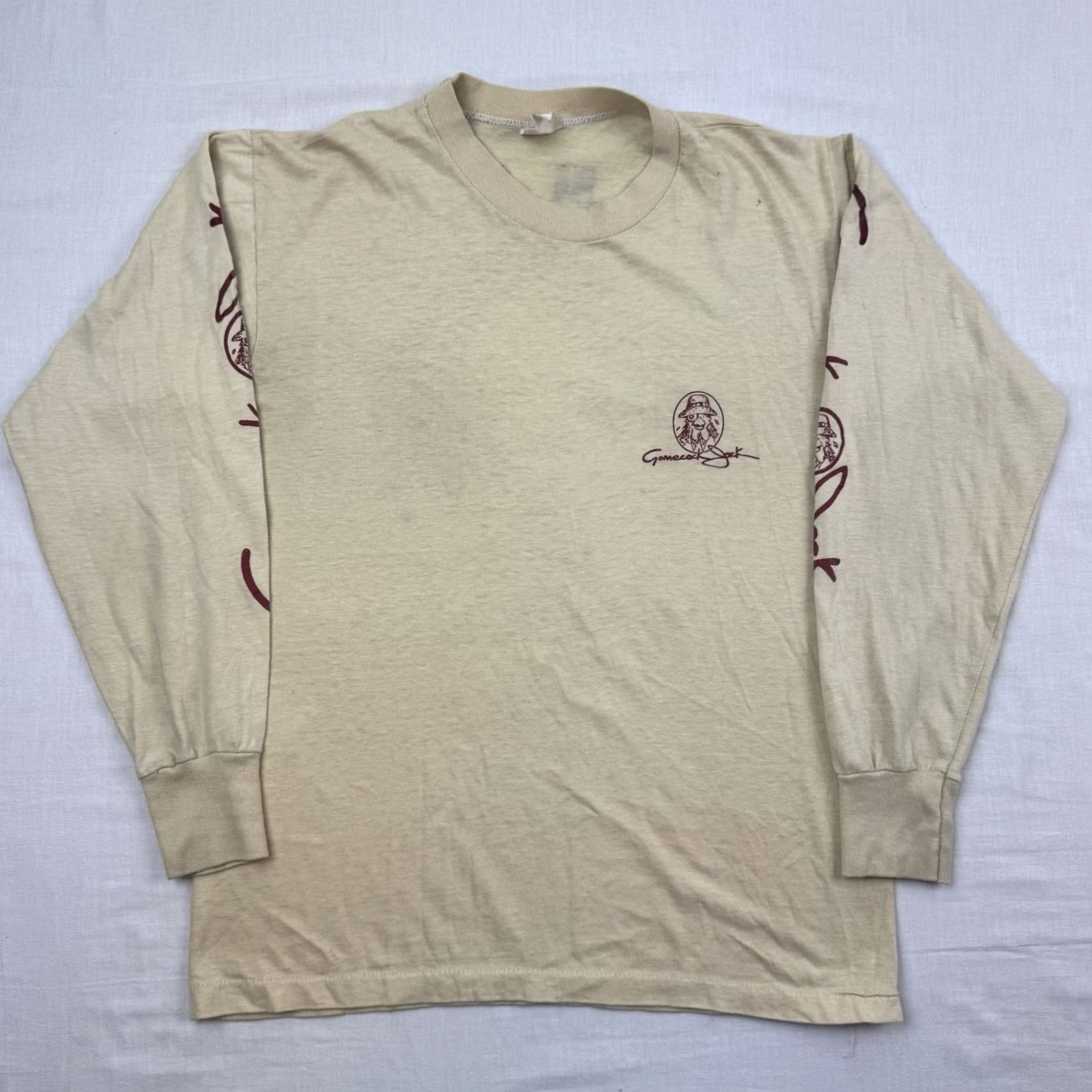 Guy Harvey VINTAGE Harvey Jack Parody T Shirt Adult Medium Beige 80s College Sports Funny USC Panama Jack Mens Shirt Size US M / EU 48-50 / 2 - 6 Thumbnail