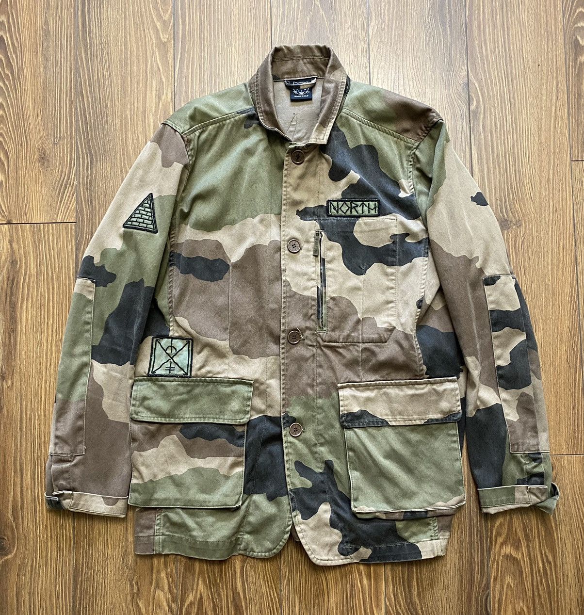 Drop Dead Camouflage Jacket Back Print Rare Archive Vintage