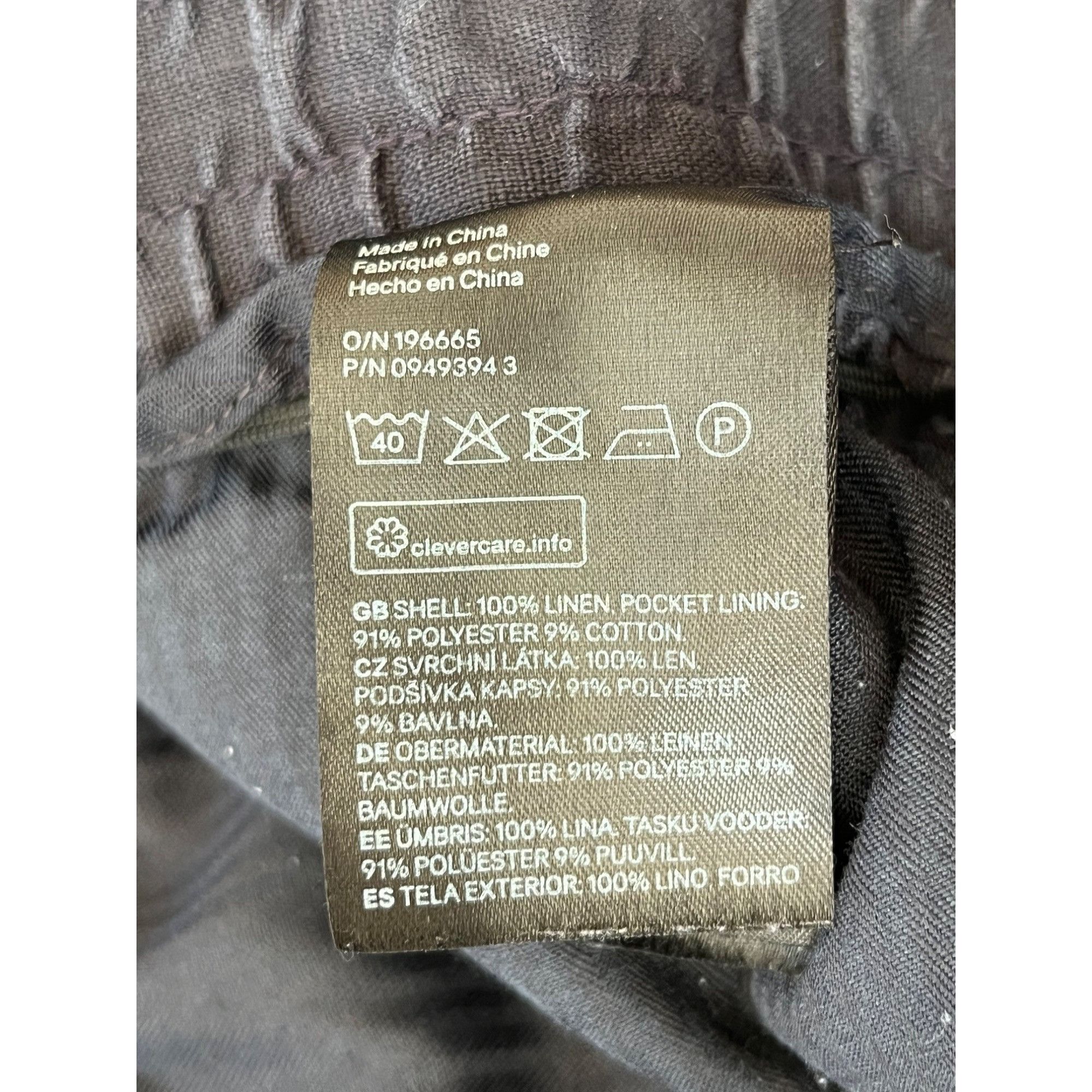 H&M H&M Regular Fit Mens Cropped Pants 34/32 Linen & Polyester B Size US 34 / EU 50 - 6 Thumbnail