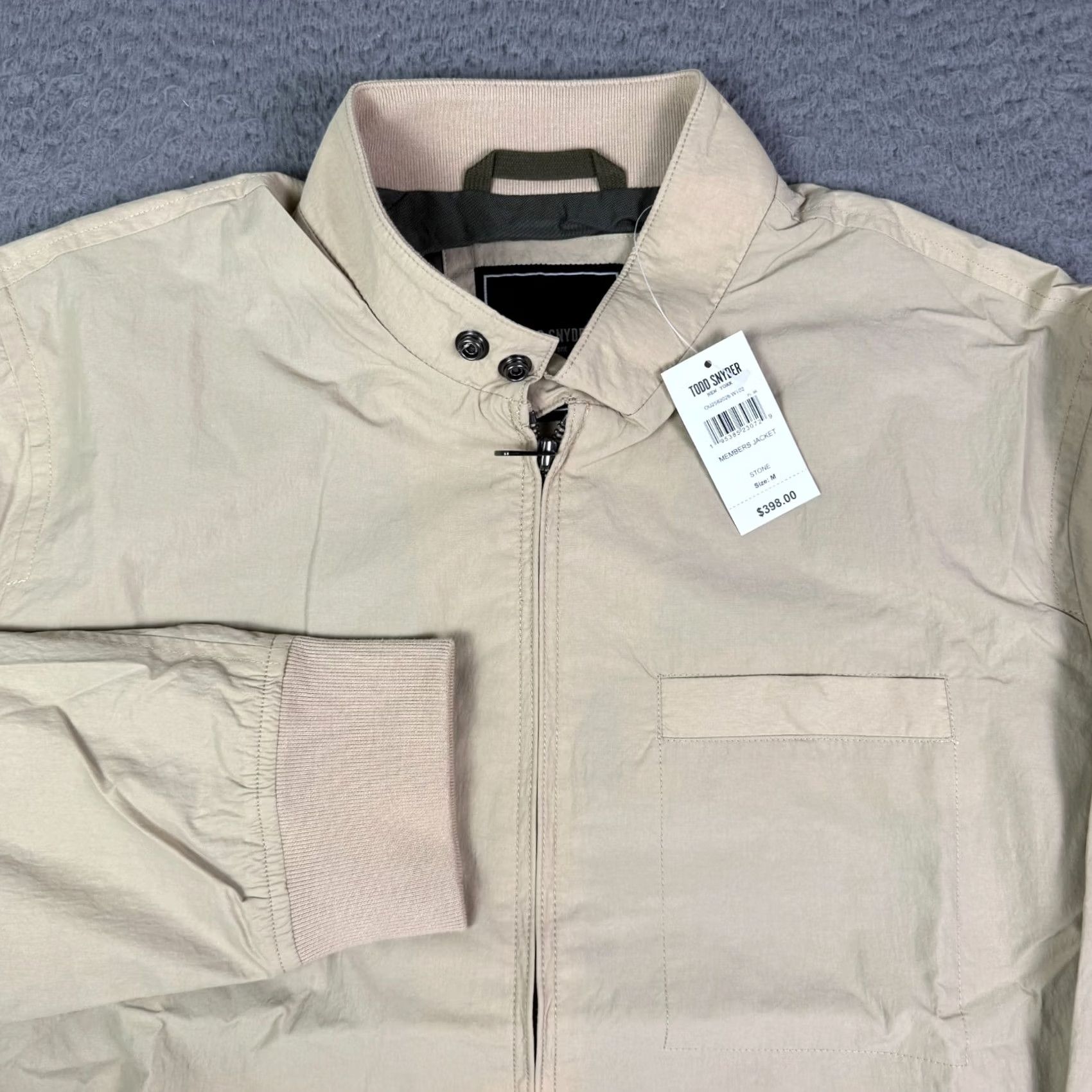 Todd Snyder Todd Snyder Members Jacket Mens M Stone Khaki Full Zip Performance Bomber NEW Size US M / EU 48-50 / 2 - 2 Thumbnail