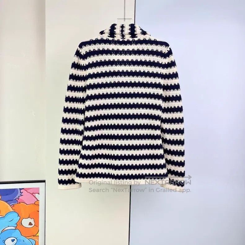 Chanel Chanel 21C blue and white striped knitted jacket Size XXS / US 00 / IT 34 - 2 Thumbnail