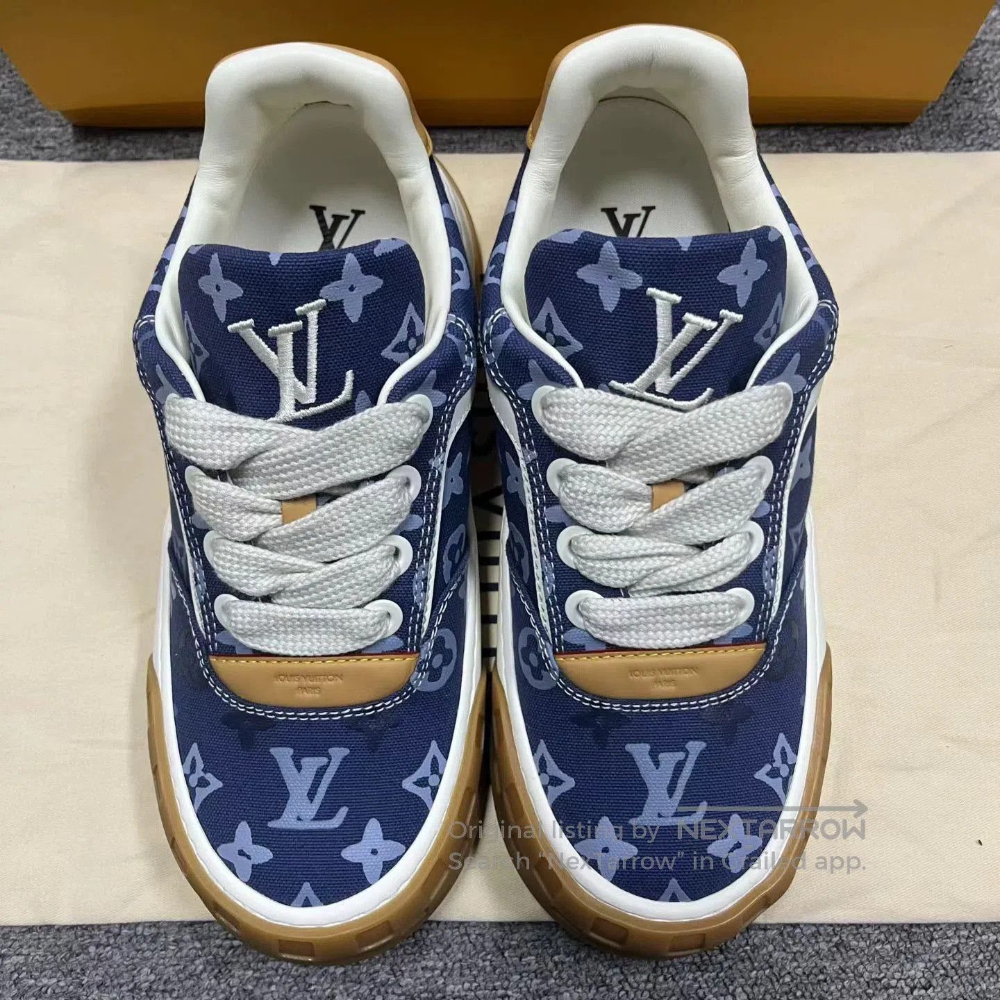 Louis Vuitton Louis Vuitton Blue Canvas Leather Low. Size US 8.5 / EU 41-42 - 3 Thumbnail