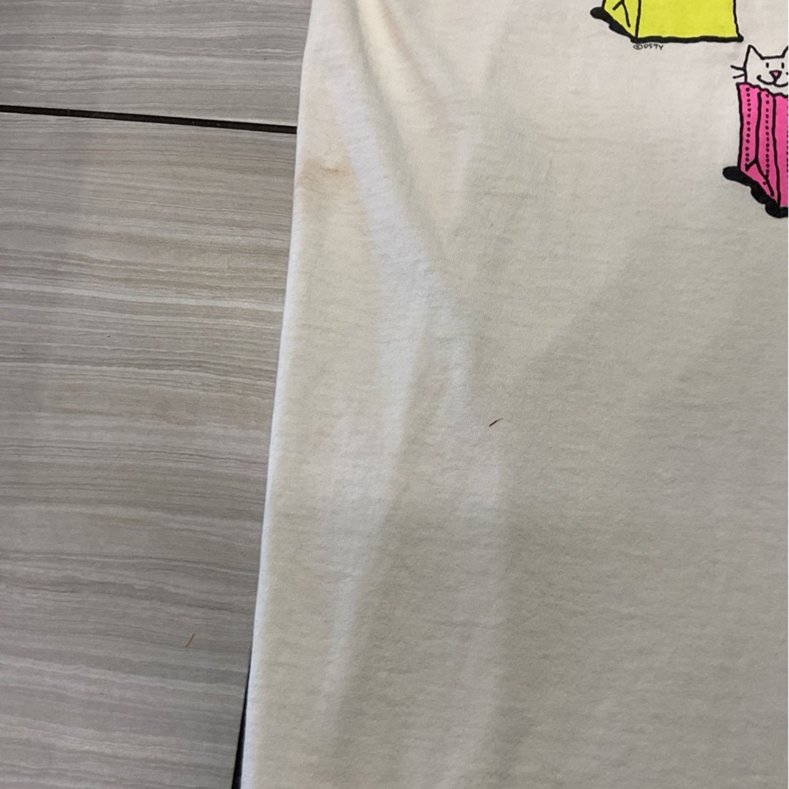 Vintage Vintage 90’s Cats Graphic Beige T-Shirt Size US XL / EU 56 / 4 - 3 Thumbnail
