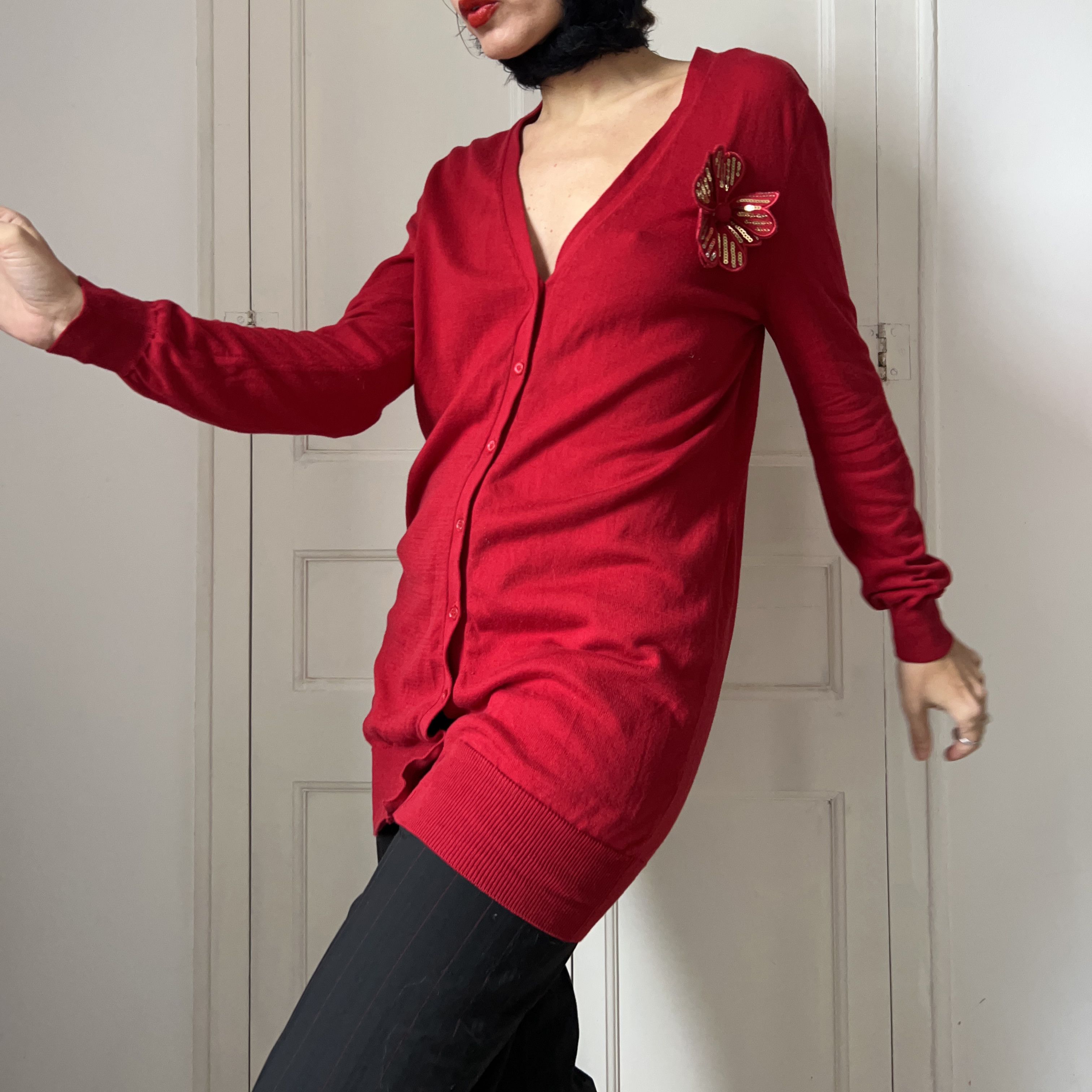 Love Moschino Love Moschino Red Y2K Cardigan Size M / US 6-8 / IT 42-44 - 5 Thumbnail