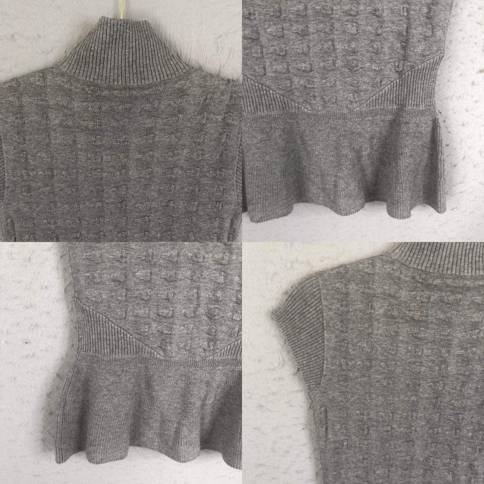Vintage Catherine Malandrino Sweater Womens XS Gray Turtleneck Textured Neutral NEW Size XS / US 0-2 / IT 36-38 - 10 Thumbnail