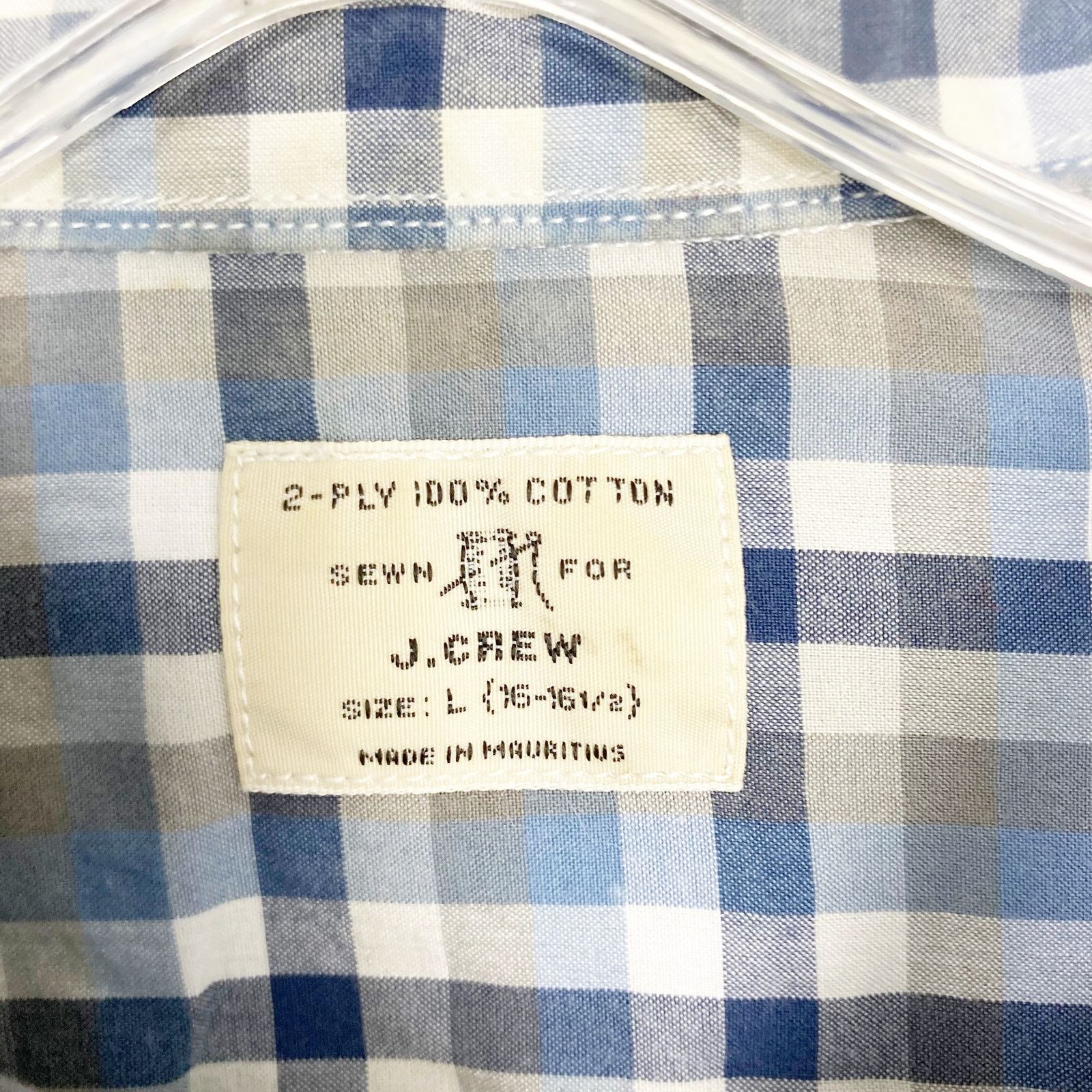 J.Crew J. Crew Gray Blue Plaid Long Sleeve Button Down Sz L Size US L / EU 52-54 / 3 - 3 Thumbnail