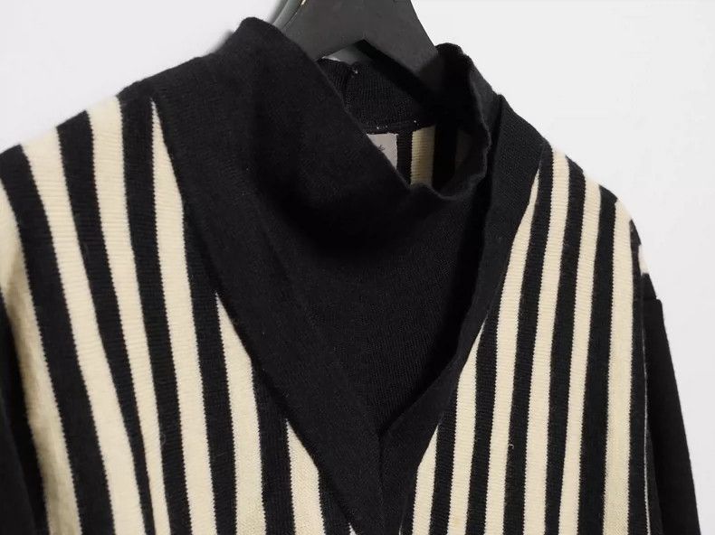Yohji Yamamoto Yohji Yamamoto 1990SS Double Neck Striped Sweater 2505-Next Size US M / EU 48-50 / 2 - 5 Thumbnail