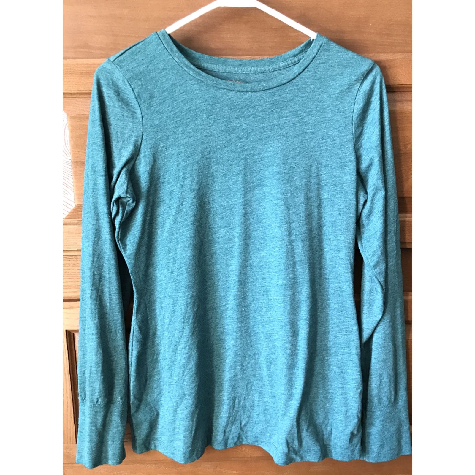 Vintage Maurices T-Shirt Women's Long Sleeve Size Large Blue-Green Crew Neck Solid Knit Casual shirt B292 Size L / US 10 / IT 46 - 2 Thumbnail