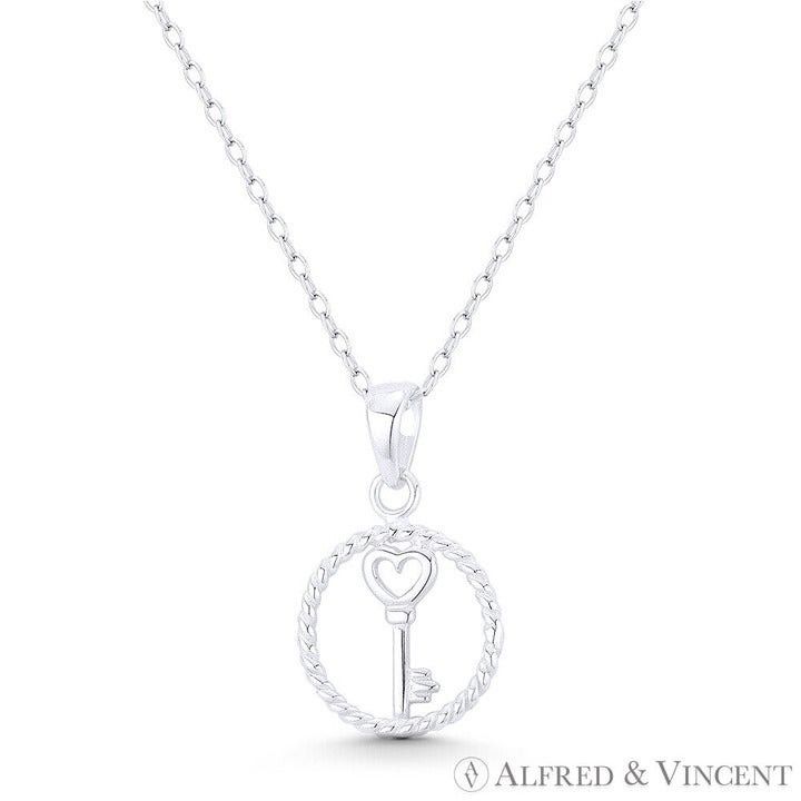 Other Key-to-Heart & Twist Rope Pendant in .925 Sterling Silver Size ONE SIZE - 1 Preview