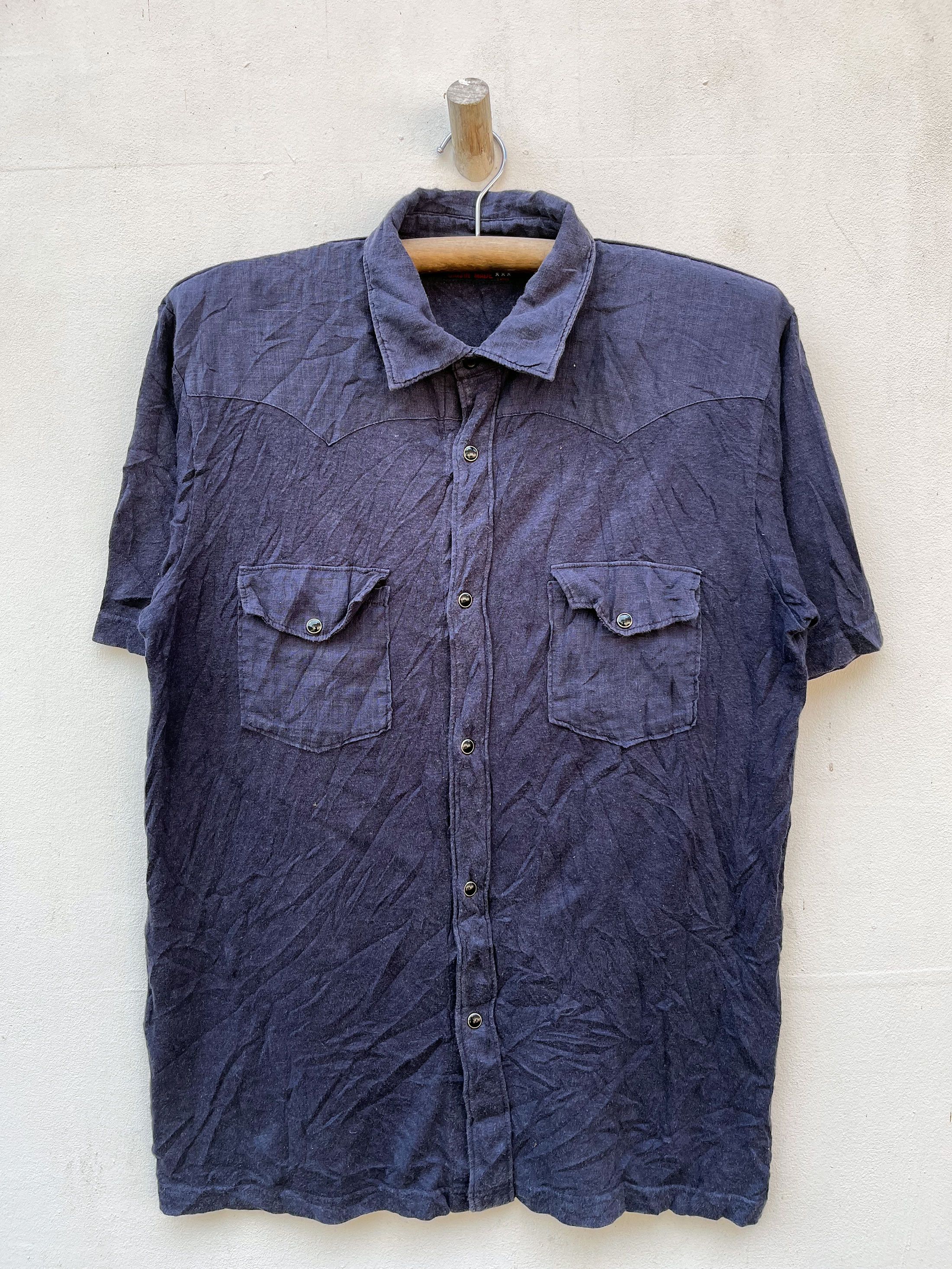 Japanese Brand Gaijin Made Japan Short Sleeve Pearl Snap Western Shirt Size US L / EU 52-54 / 3 - 1 Thumbnail