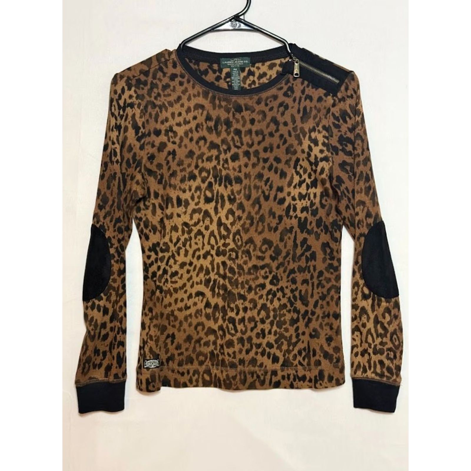 Ralph Lauren Ralph Lauren Jeans Co Leopard Print LS Top Womens PM Elbow Patch Tunic Size M / US 6-8 / IT 42-44 - 2 Thumbnail