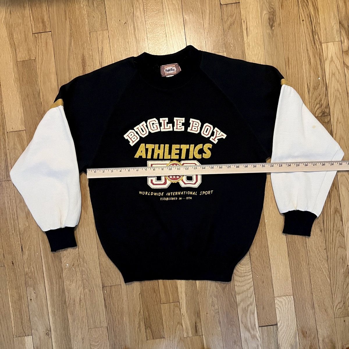 Bugle Boy Vintage Bugle Boy Athletics Black Long Sleeve Sweater Small Size US S / EU 44-46 / 1 - 4 Thumbnail