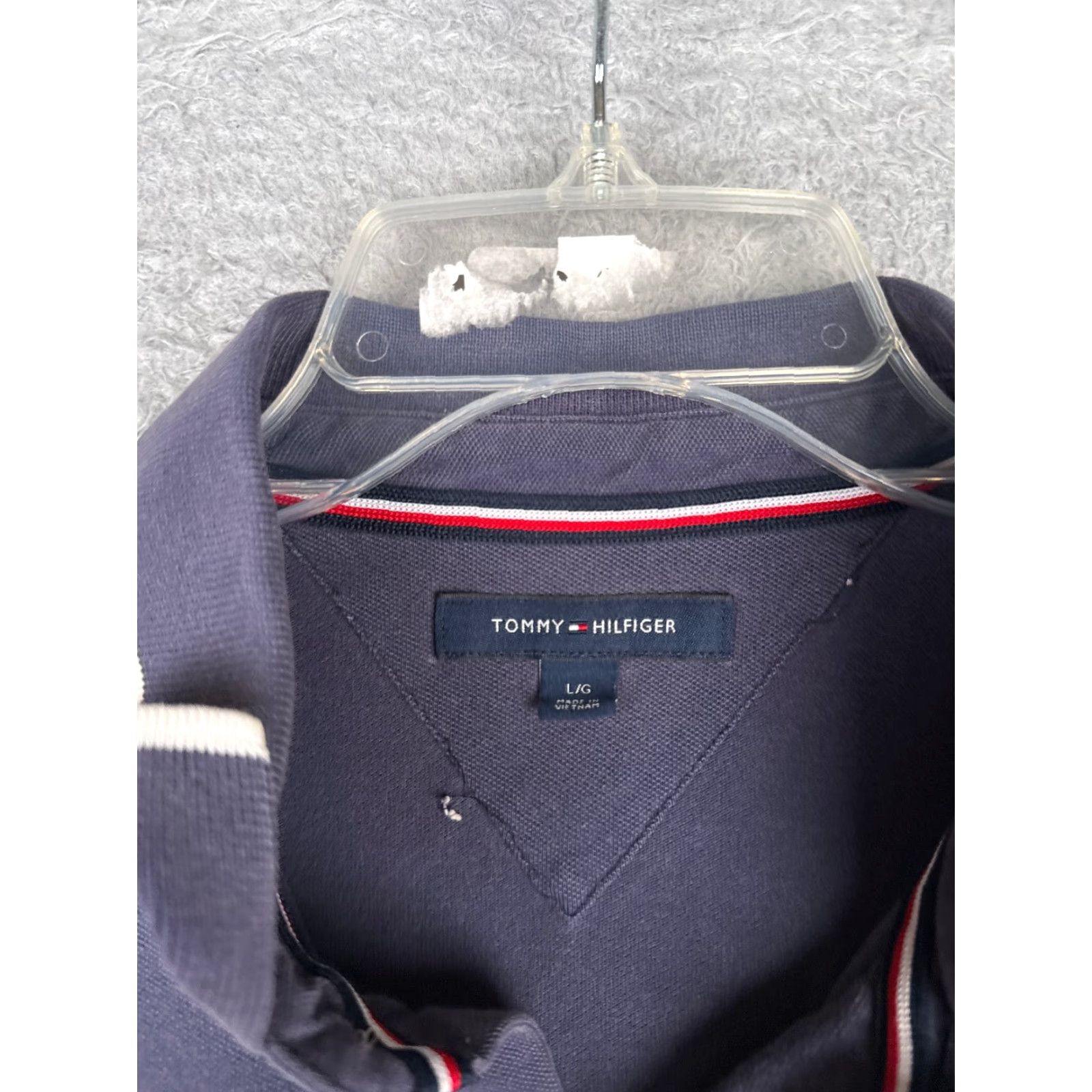 Tommy Hilfiger Tommy Hilfiger Polo Shirt Men Large Blue White Cotton Short Sleeve READ Size US L / EU 52-54 / 3 - 7 Thumbnail
