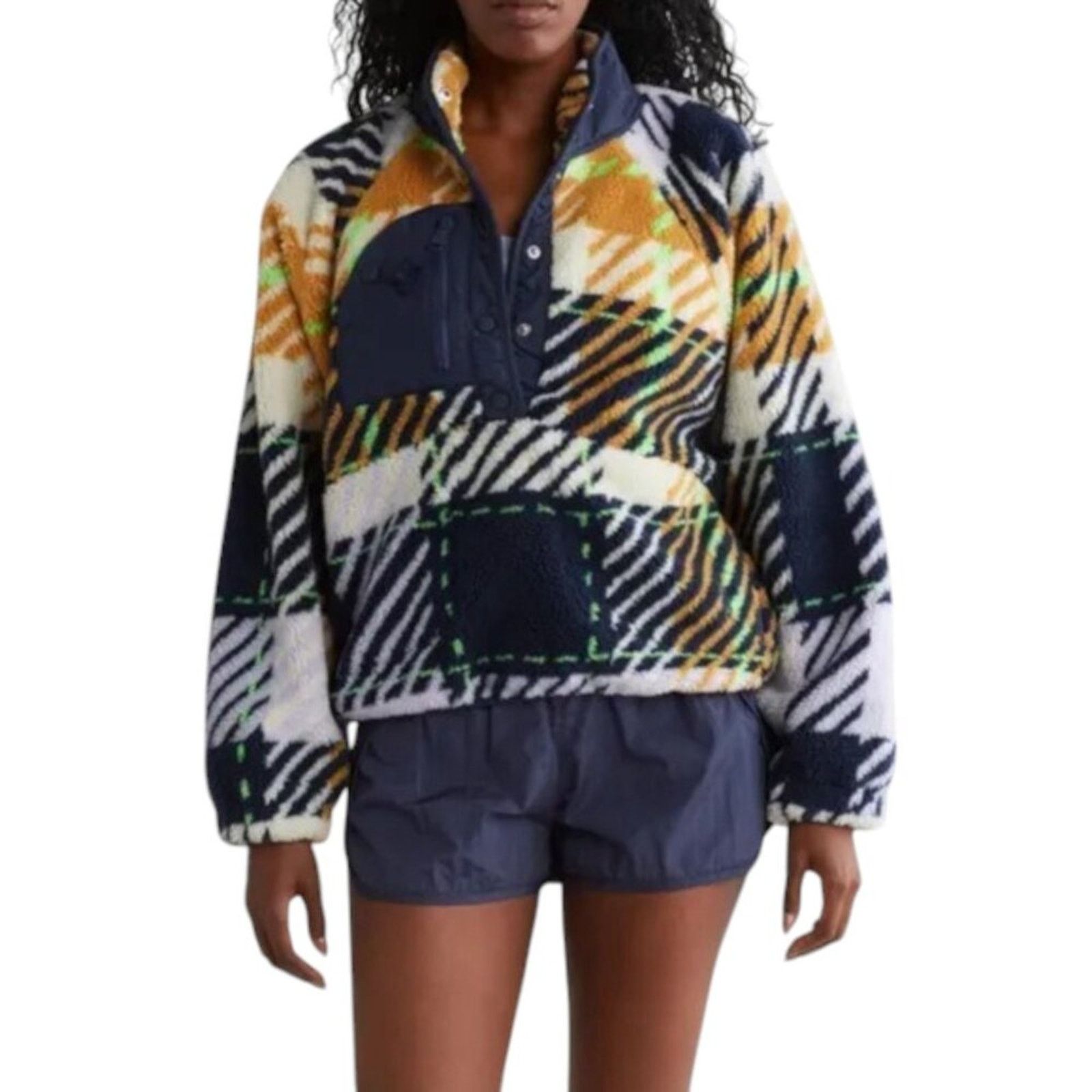 Free People Free People Rocky Ridge Plaid Fleece Pullover S NWT Size S / US 4 / IT 40 - 3 Thumbnail