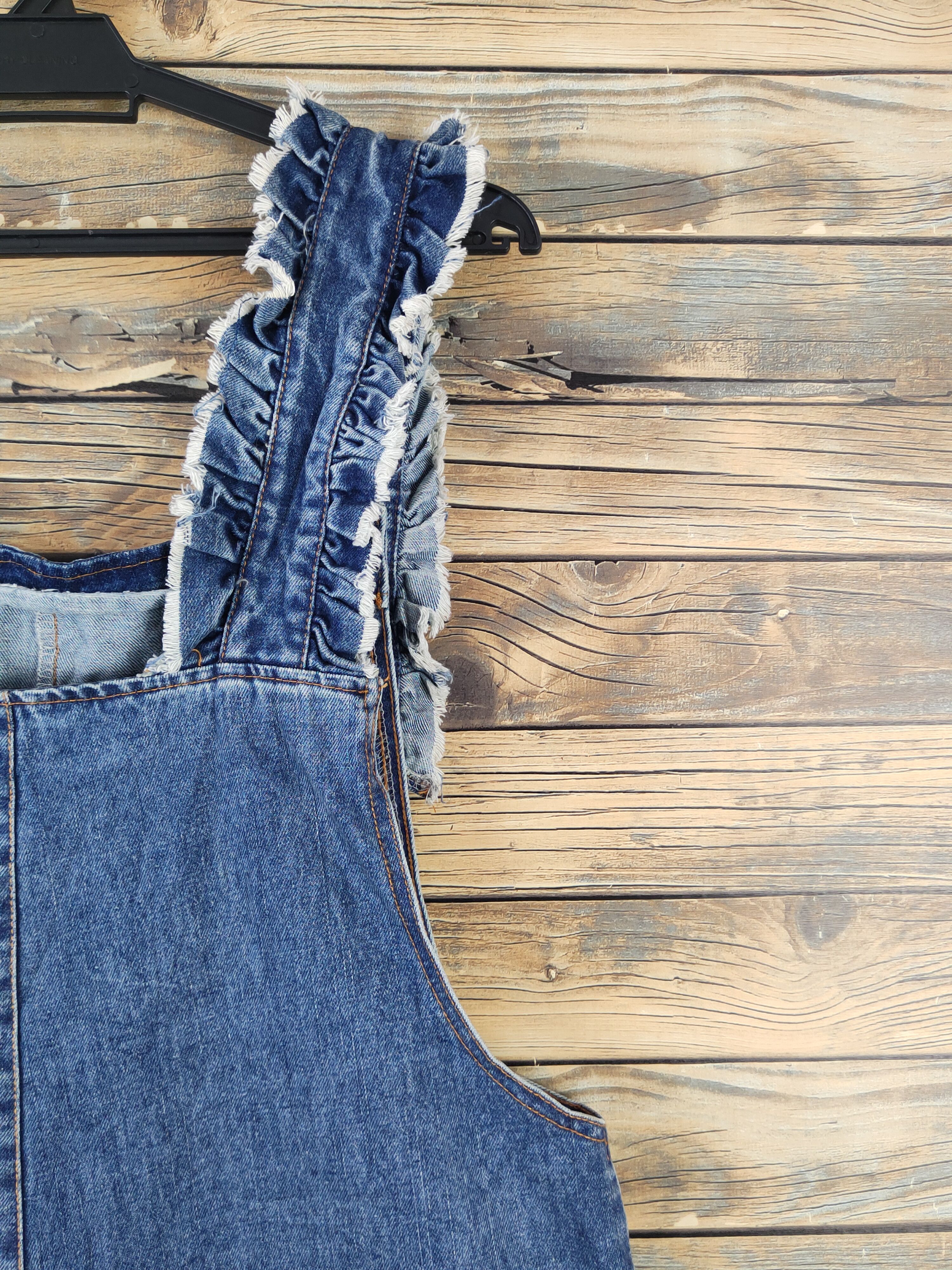 Japanese Brand × Vintage Vintage Nanawinner Blue Denim Shortall Jumpsuits Size 39" - 4 Thumbnail