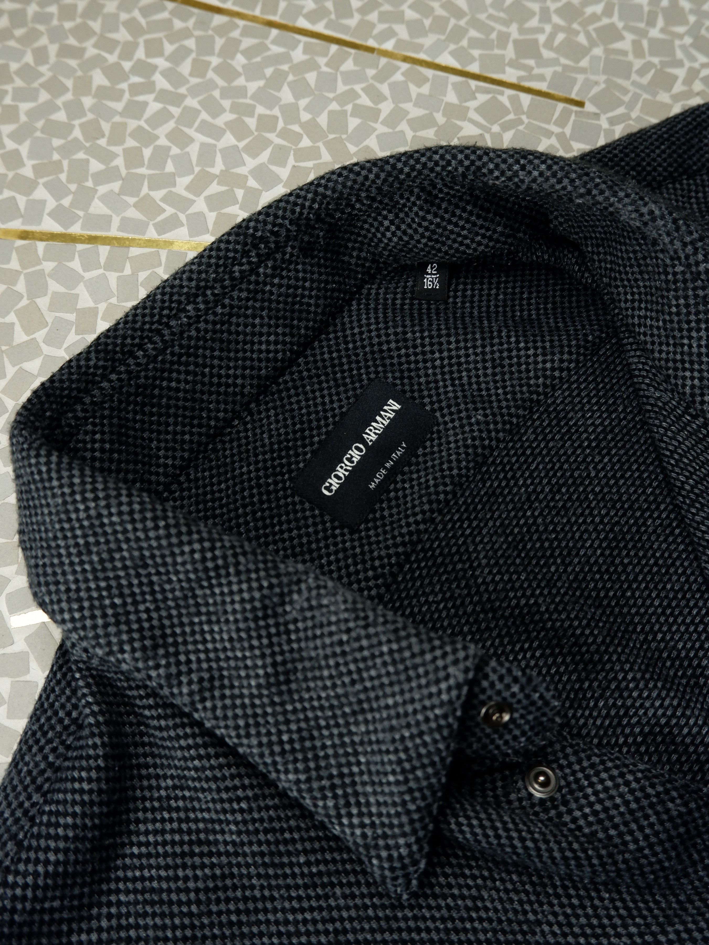 Last drop! Giorgio Armani salt and pepper knit shirt