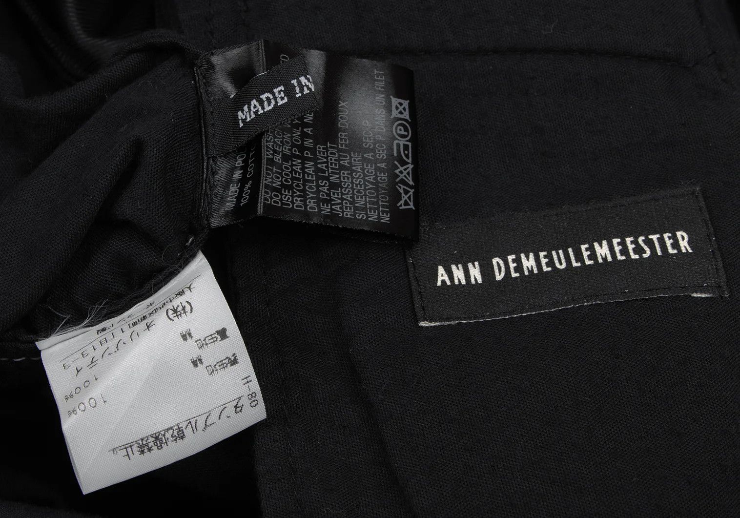 Ann Demeulemeester Cotton Stitch Design Jacket in Black, Size XS Size US XXS / EU 40 - 17 Thumbnail