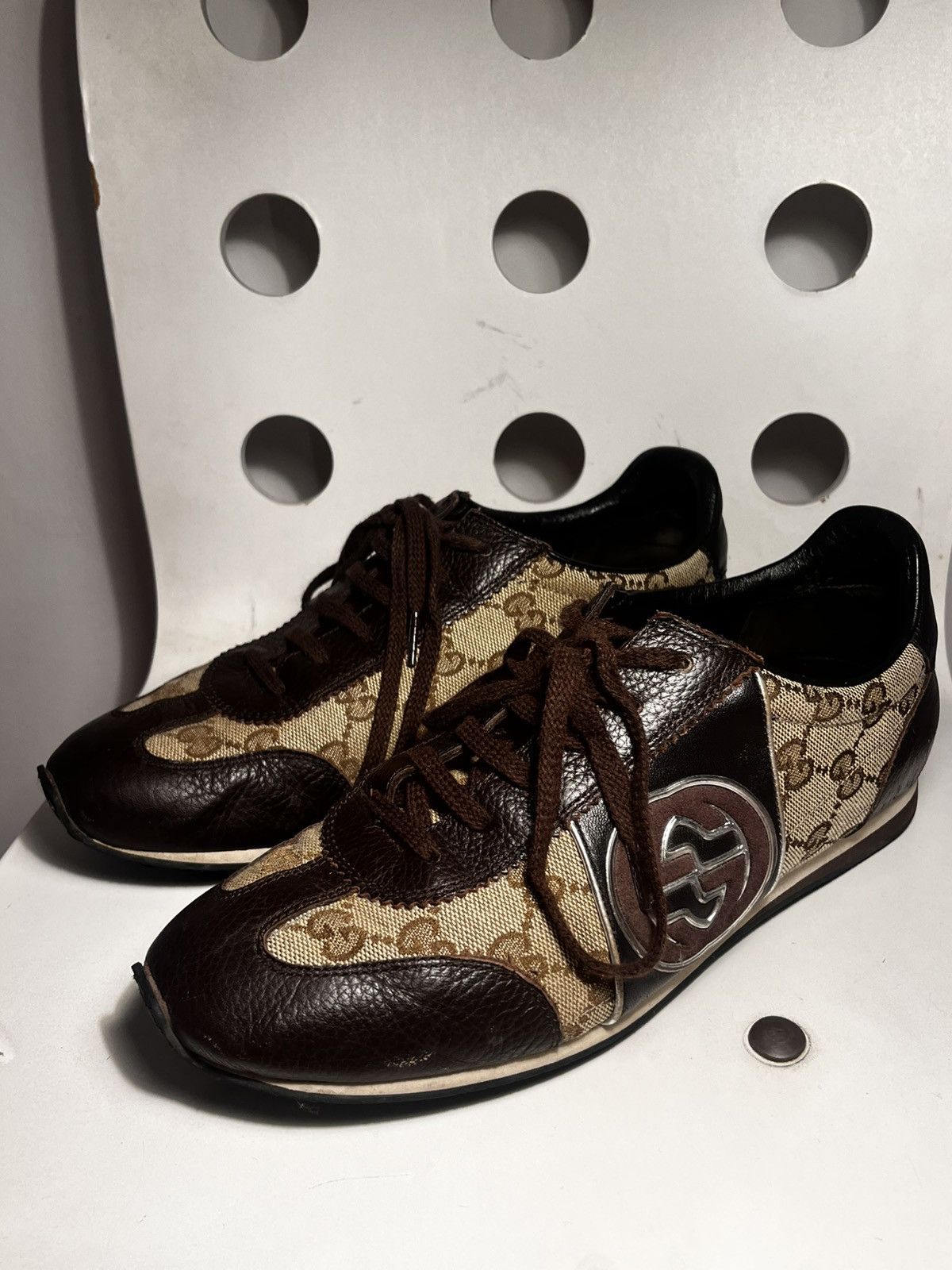 Gucci Gucci GG Logo Low Sneakers Size US 5.5 / EU 38 - 1 Thumbnail
