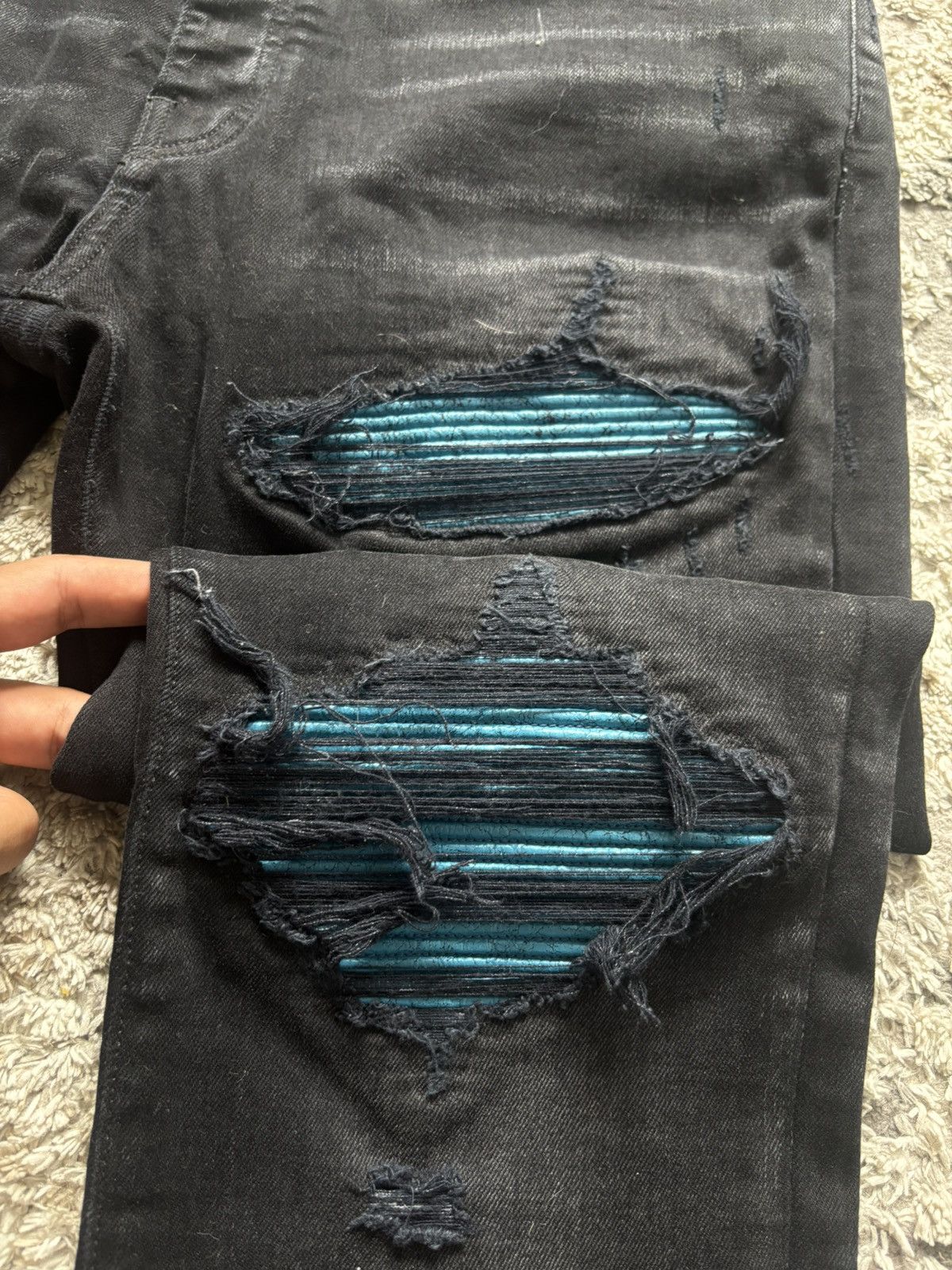 Amiri Amiri MX1 “Blue Cracked” Jeans Size US 36 / EU 52 - 2 Thumbnail