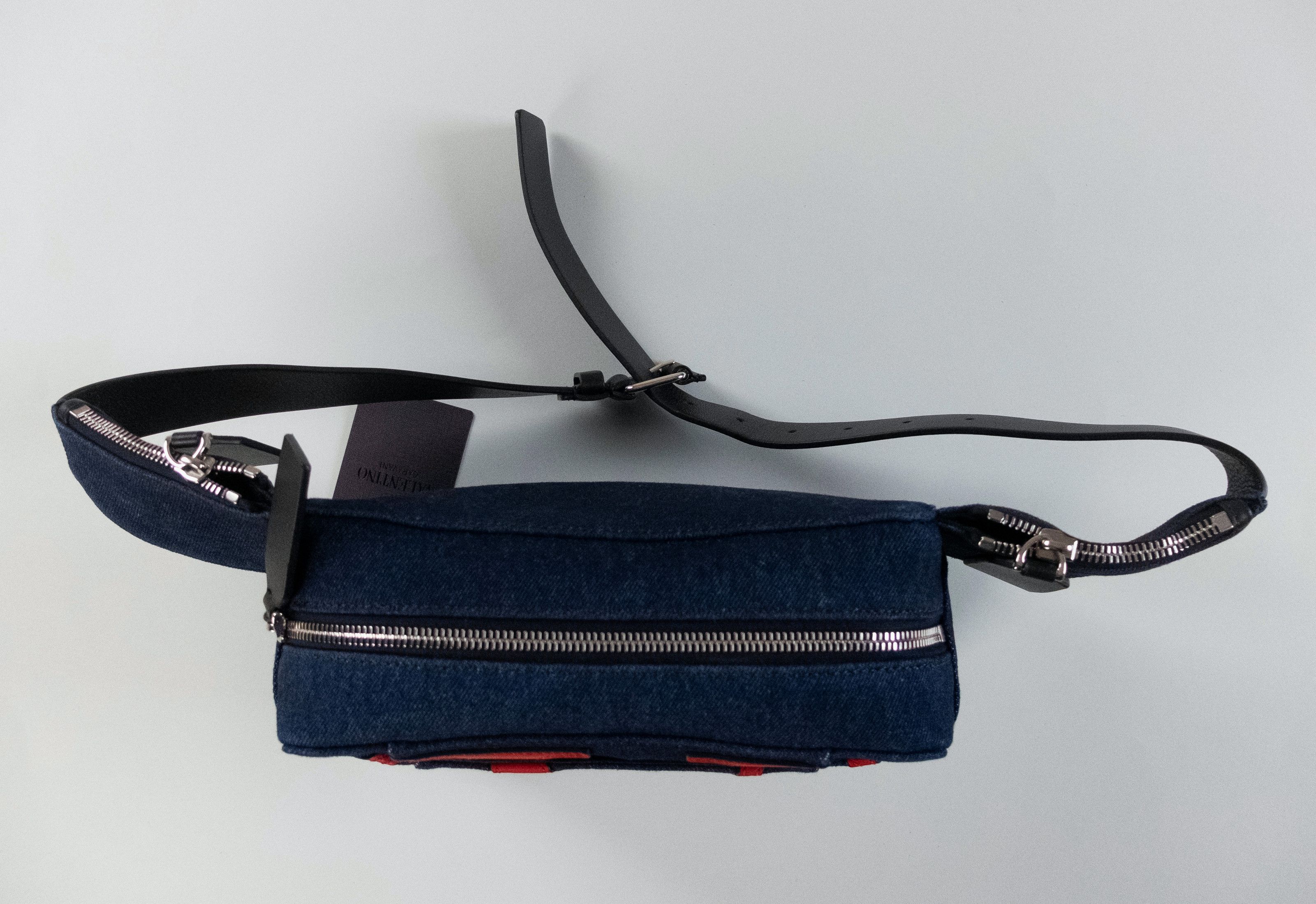 Valentino VALENTINO Garavani Vlogo blue red denim & leather belt bag Size ONE SIZE - 6 Thumbnail