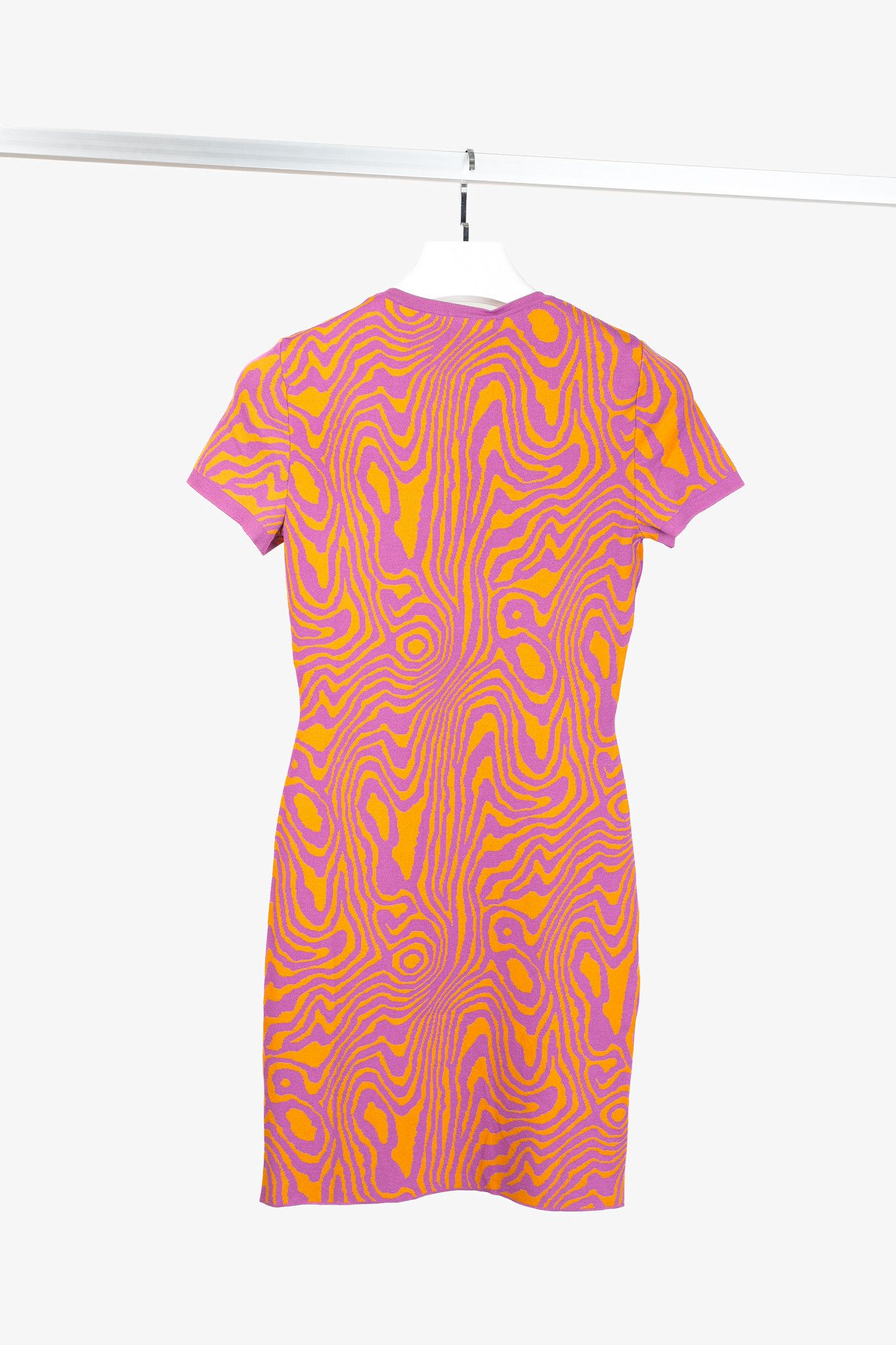Moschino Moschino PF/22 Fantasy Print Orange Moiré Minidress NWT Size XS / US 0-2 / IT 36-38 - 2 Thumbnail