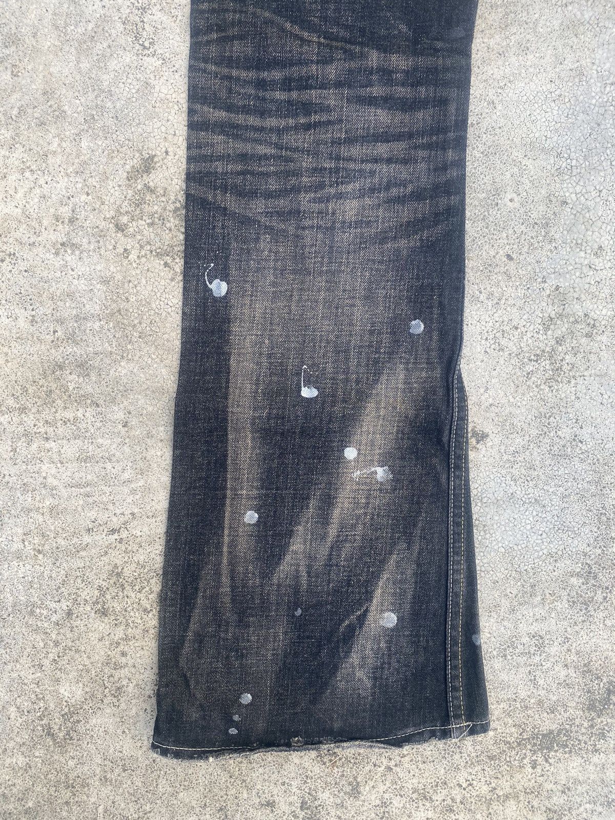 If Six Was Nine × Japanese Brand Flare Jeans Varosh Honeycomb Mud Painted Bootcut Size US 32 / EU 48 - 16 Thumbnail