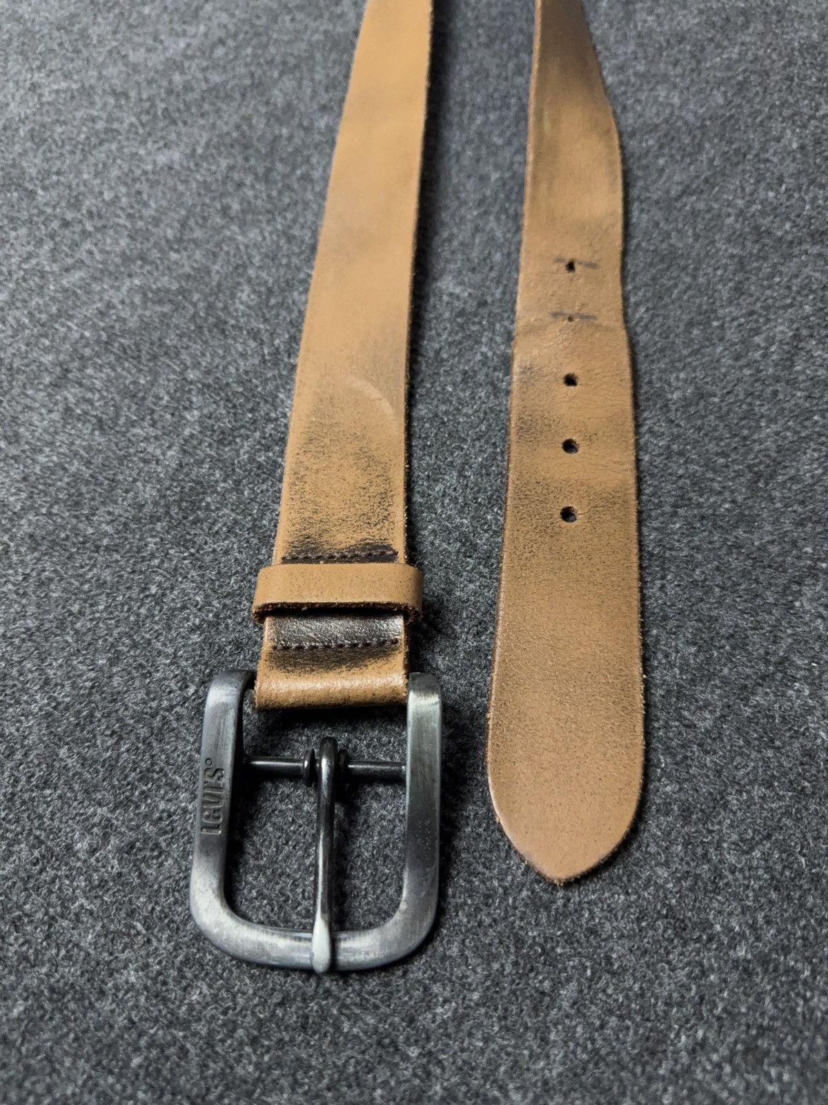 Levi's Levi’s Cowboy 00s Brown Leather Belt Classic Metal Buckle Size ONE SIZE - 4 Thumbnail