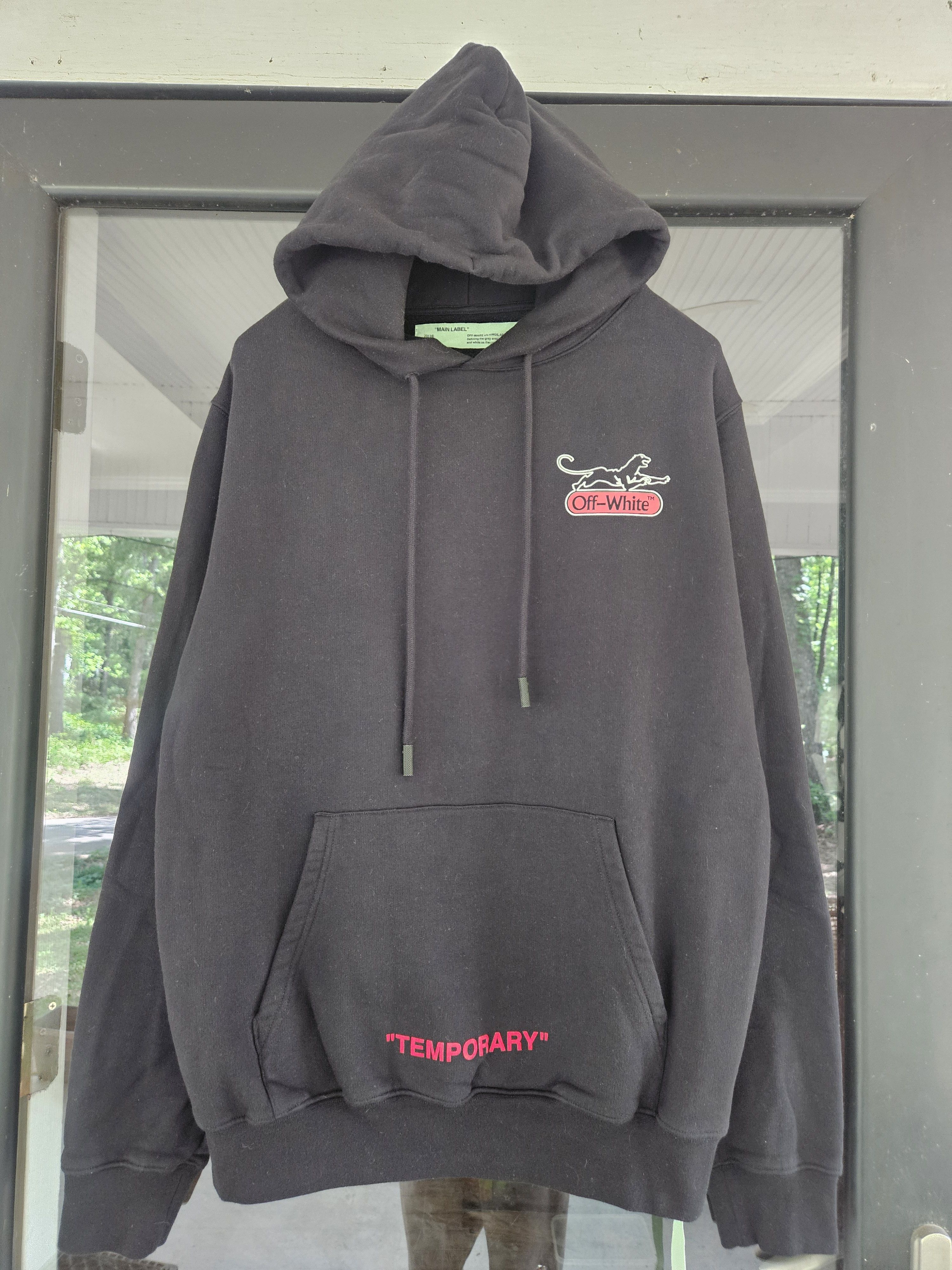 Off-White Off White Panther Logo Russian Script Black Hoodie Size US M / EU 48-50 / 2 - 2 Thumbnail