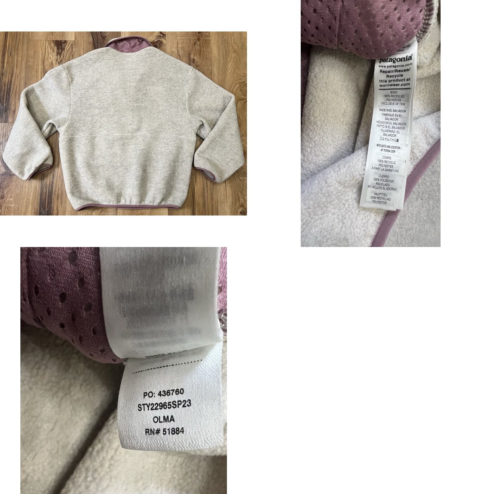 Patagonia EUC Patagonia Women's Synchilla Marsupial Oatmeal Heather Pink Trim XS Jacket Size XS / US 0-2 / IT 36-38 - 8 Thumbnail