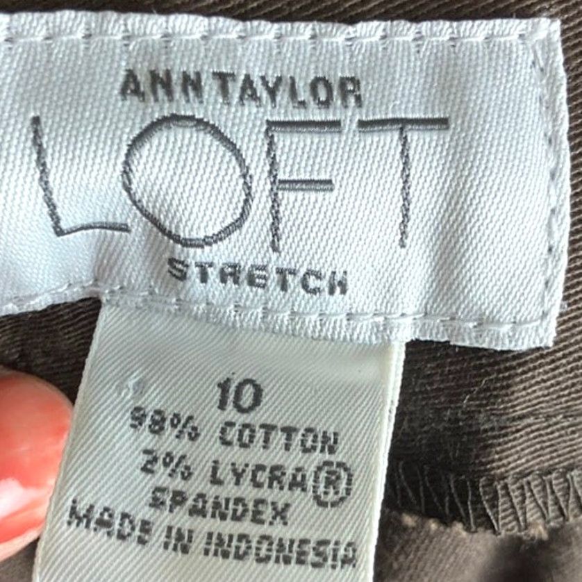 Ann Taylor Ann Taylor LOFT Womens Pants Brown Mid Rise Wide Straight Stretch 10 Size 24" / US 00 / IT 34 - 4 Thumbnail