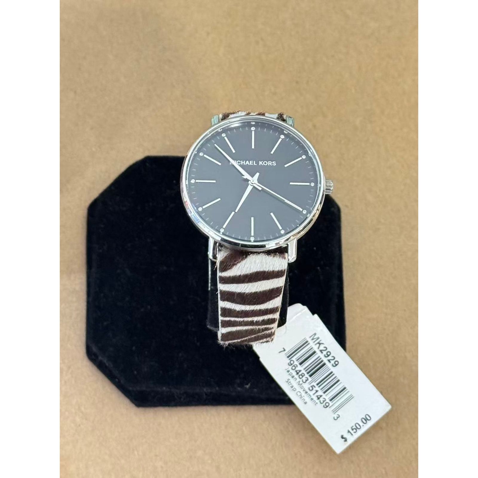 Michael Kors Michael Kors Pyper Black Dial Zebra Leather Watch MK2929 Size ONE SIZE - 4 Thumbnail