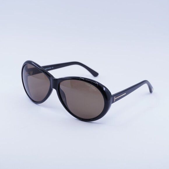 Tom Ford Tom Ford Geraldine TF0202 01J Sunglasses Black Oval Frame Size ONE SIZE - 1 Thumbnail