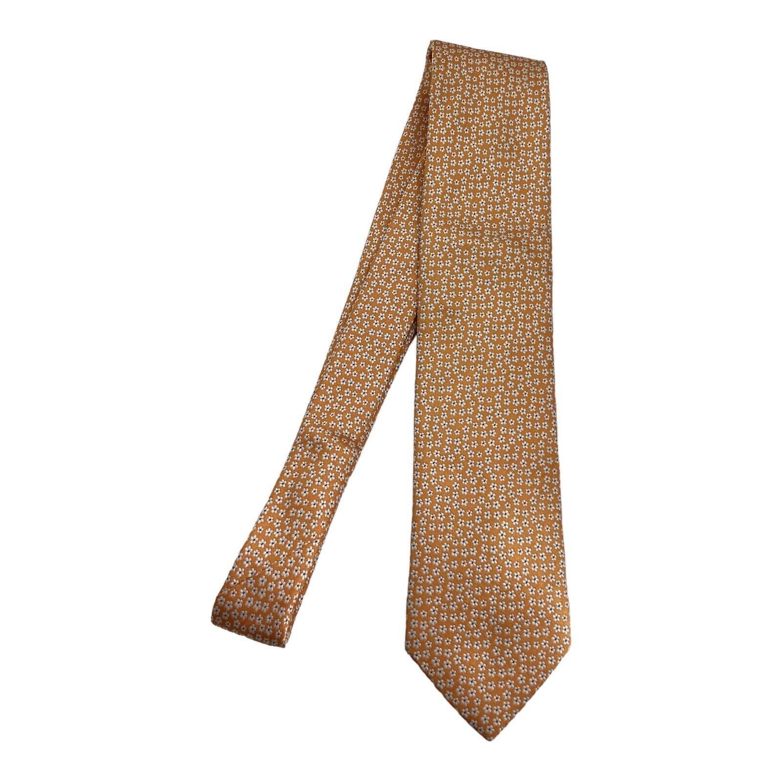 Breuer BREUER ORANGE Flower Print Luxury Silk Tie Hand Made Italy W Size ONE SIZE - 5 Thumbnail