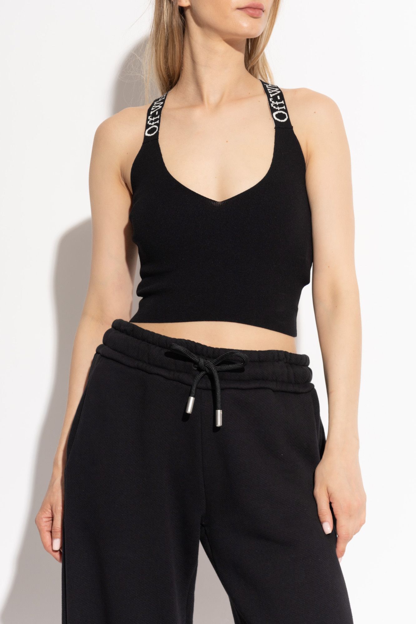 Off-White o1s22i1n0824 Knitted Crop Top in Black Size M / US 6-8 / IT 42-44 - 3 Thumbnail