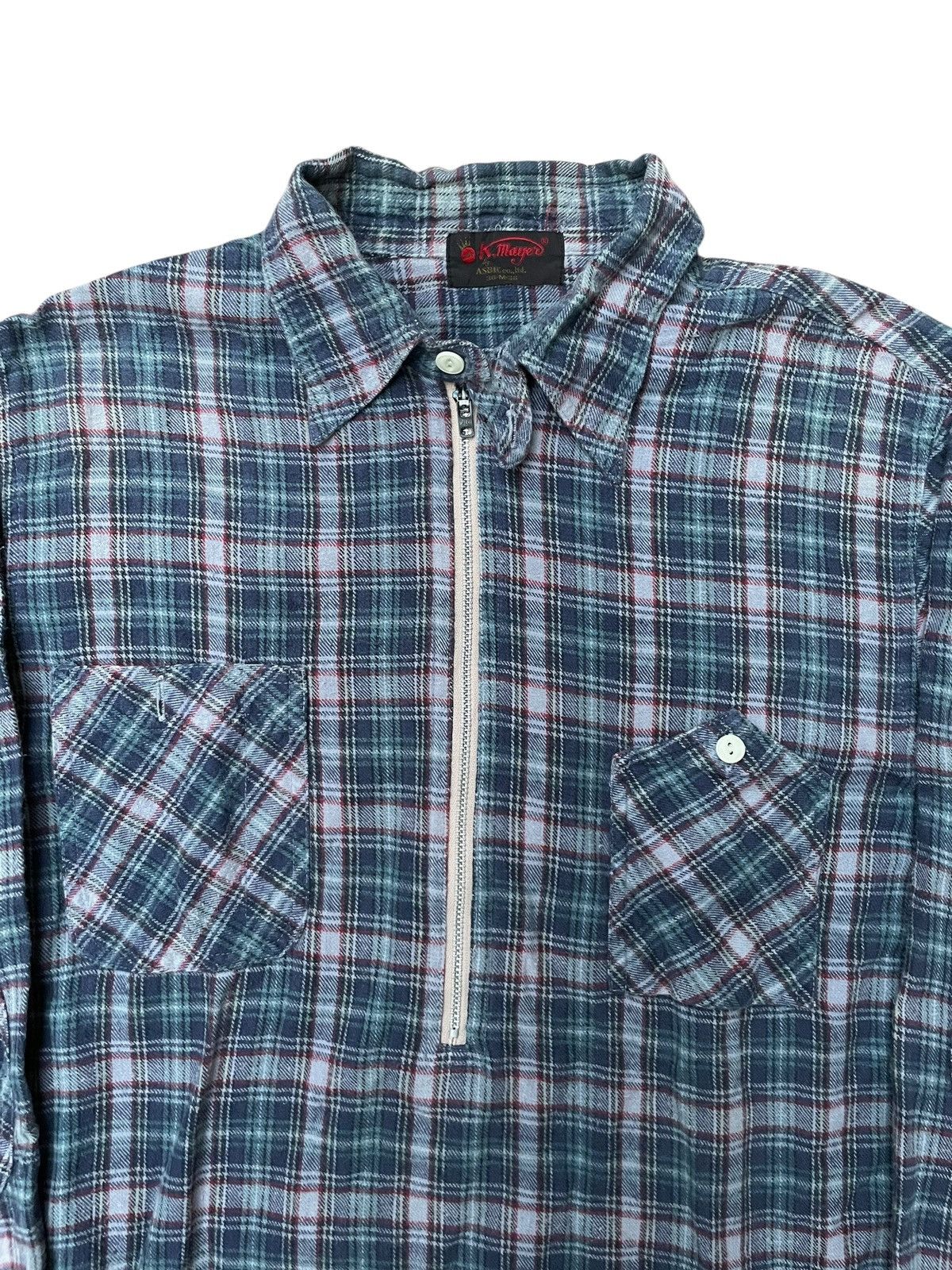 Vintage Kriff Mayer Repro 40s Half Zip Talon Flannel shirt Size US M / EU 48-50 / 2 - 1 Thumbnail
