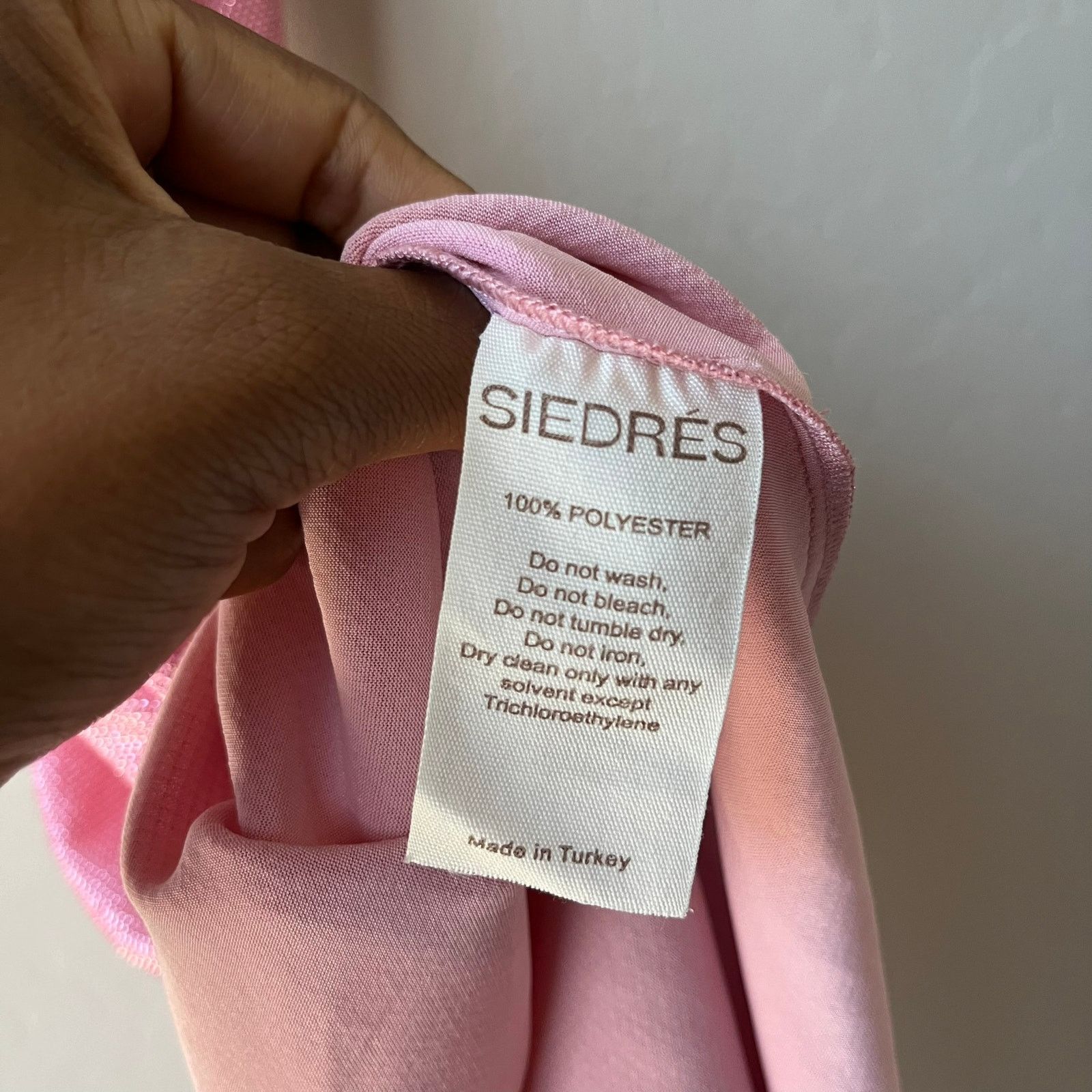 SIEDRES Siedres Dress Pink Sparkly Lace Up Cap Sleeve Maxi Dress L Size L / US 10 / IT 46 - 8 Thumbnail