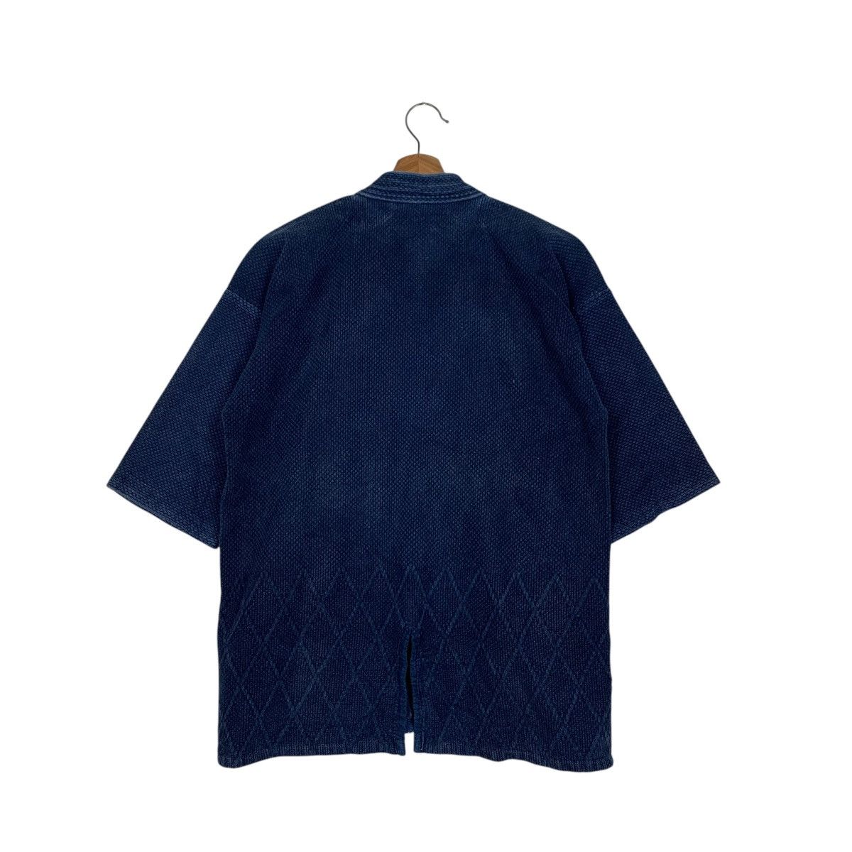 Vintage 90's Blue Indigo Sashiko Thick Weave Kimono Jacket 2767-C125 Size US M / EU 48-50 / 2 - 13 Thumbnail