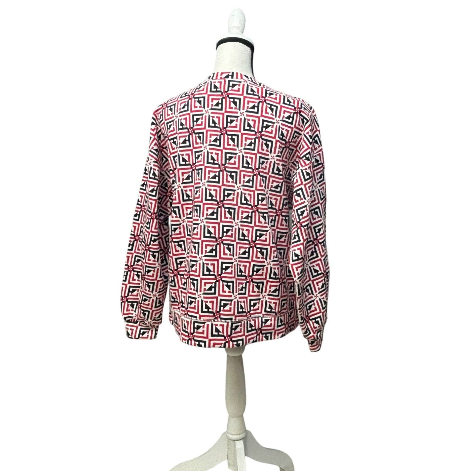 Liz Claiborne Liz Claiborne Women’s Printed V-neck Bishop Sleeve Sweatshir Size L / US 10 / IT 46 - 6 Thumbnail
