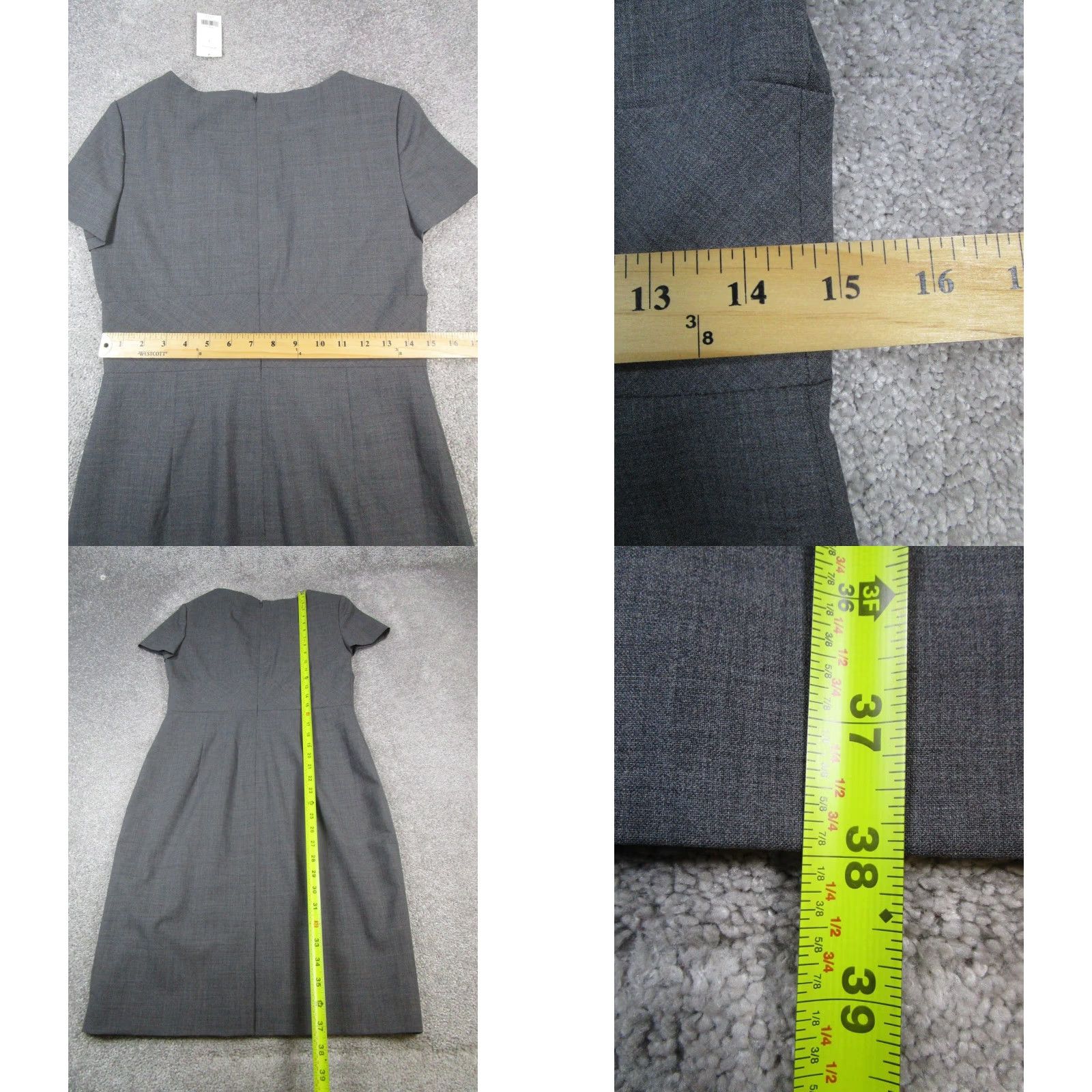 Banana Republic Banana Republic Dress Womens 4 Gray Wool Blouson Bodycon New Size S / US 4 / IT 40 - 8 Thumbnail